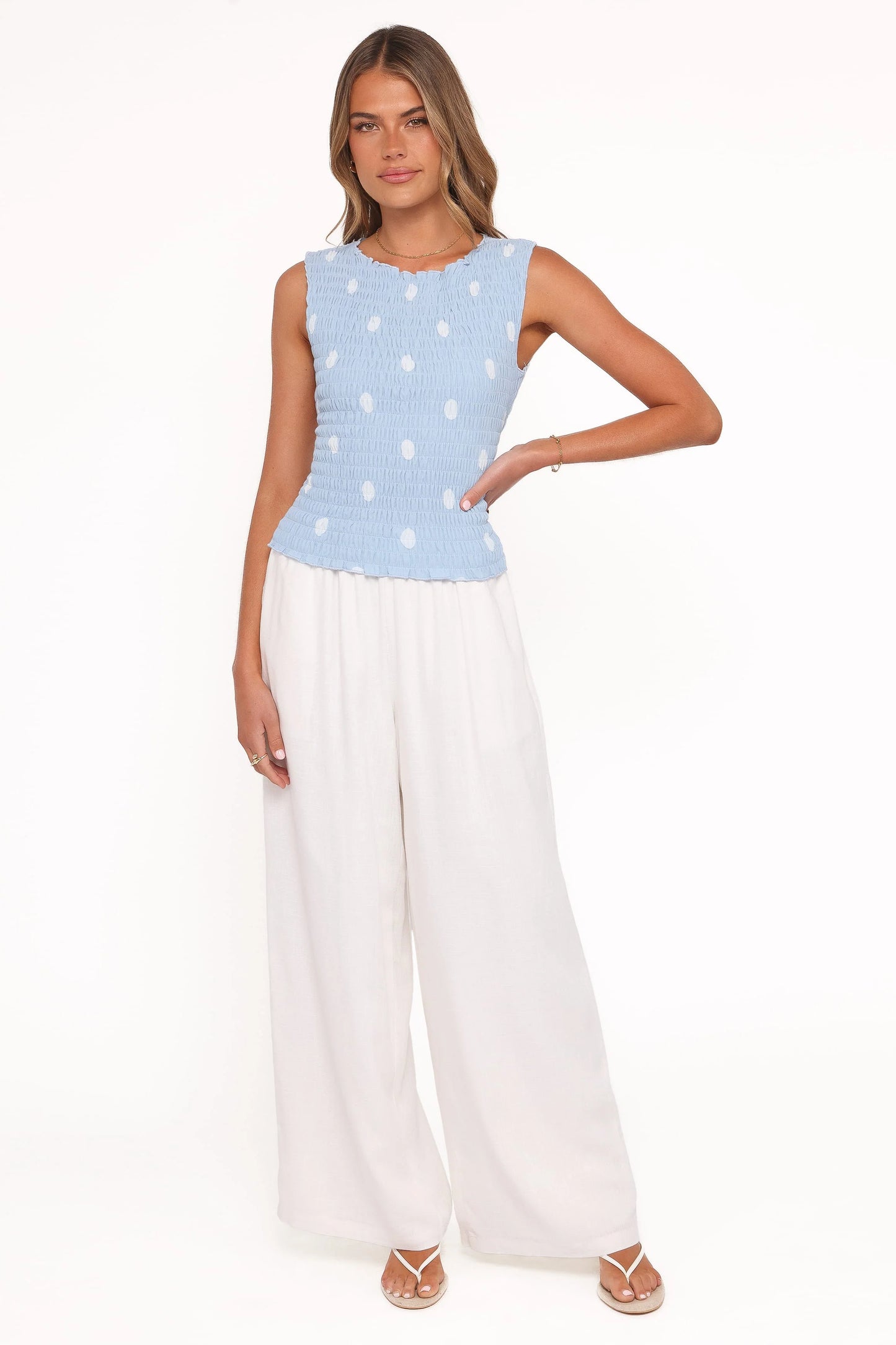 Elowen Wide Leg Pants - White