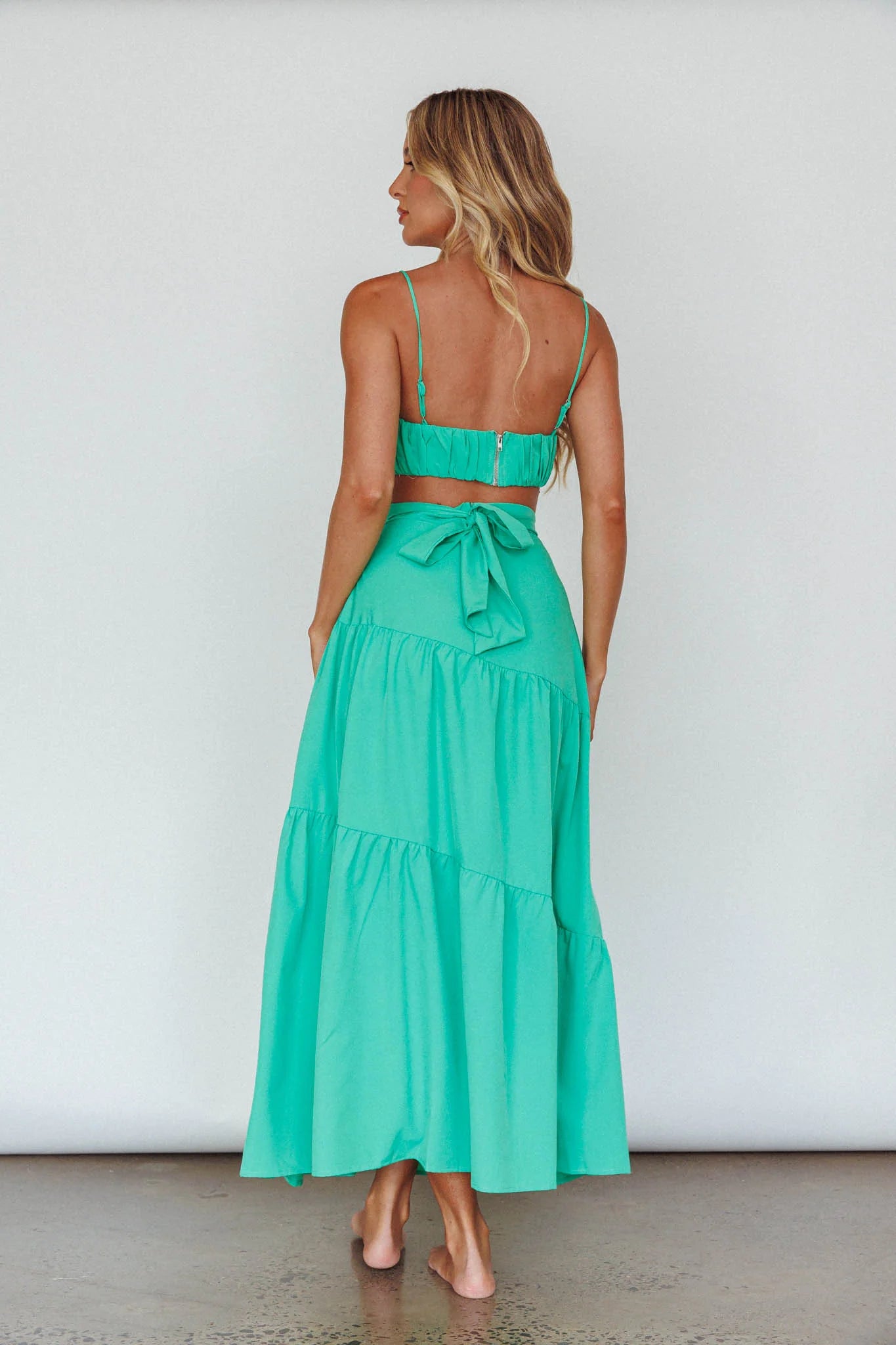 Bondi Waist Tie Maxi Skirt Apple