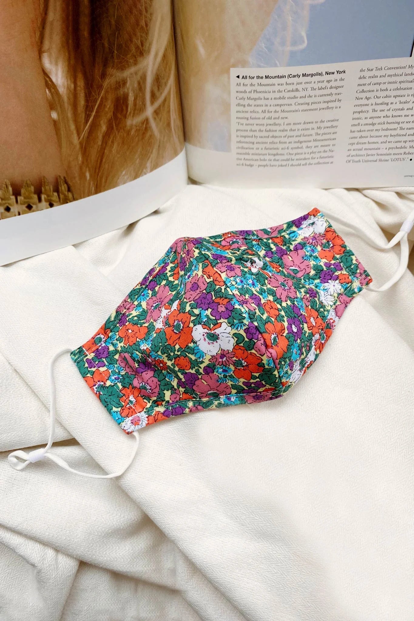 Wildflower Mask Floral Print Orange