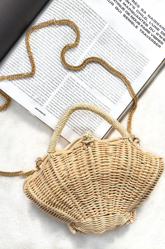 Sophie Woven Shell Purse Natural