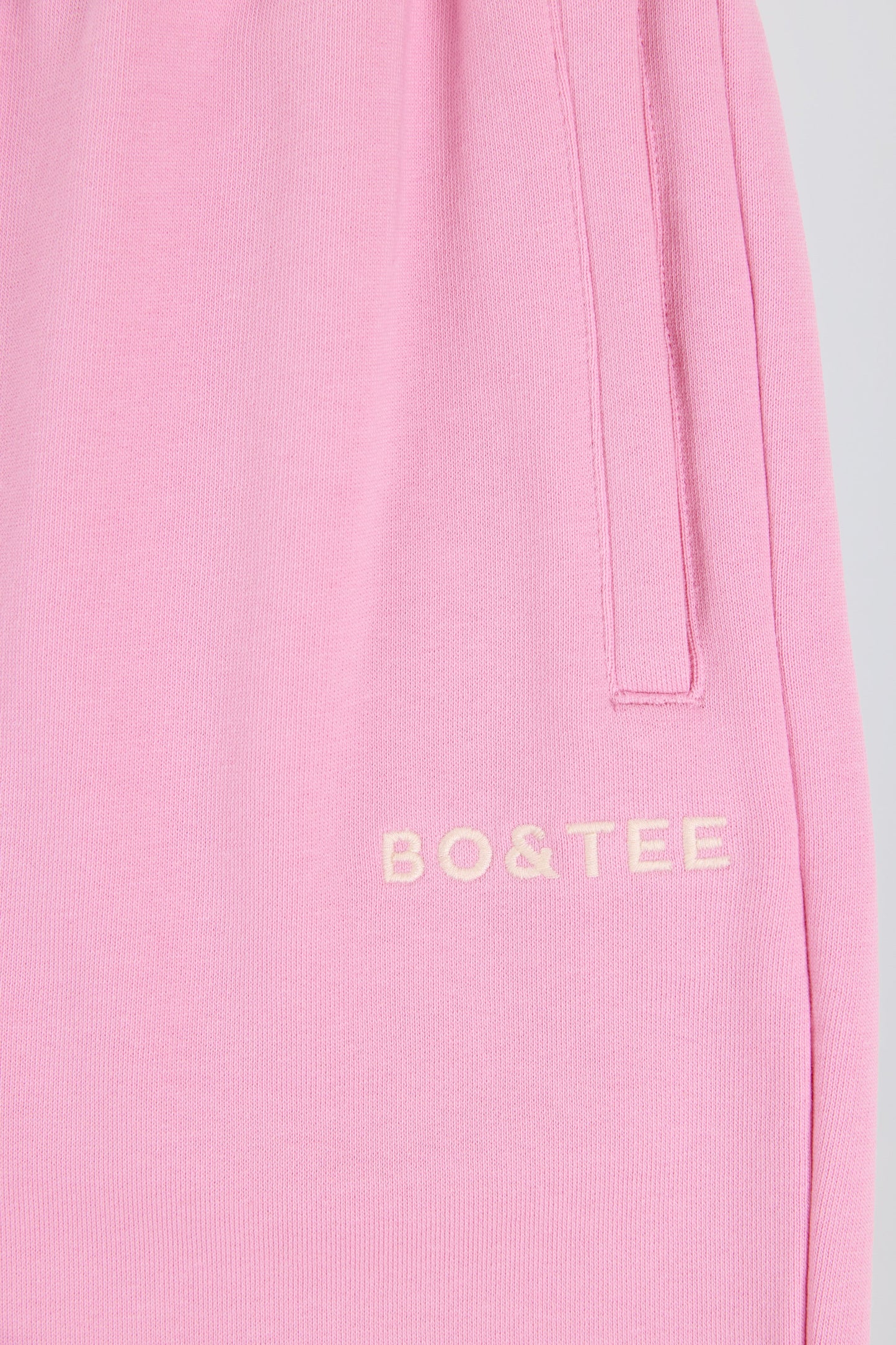 Soft Cotton Jersey Mid-Rise Wide-Leg Joggers in Baby Pink