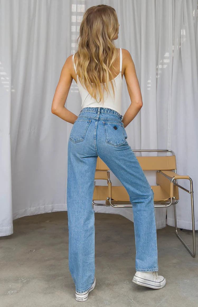 ABRAND A 94 High Straight Georgia Rip Blue Jeans