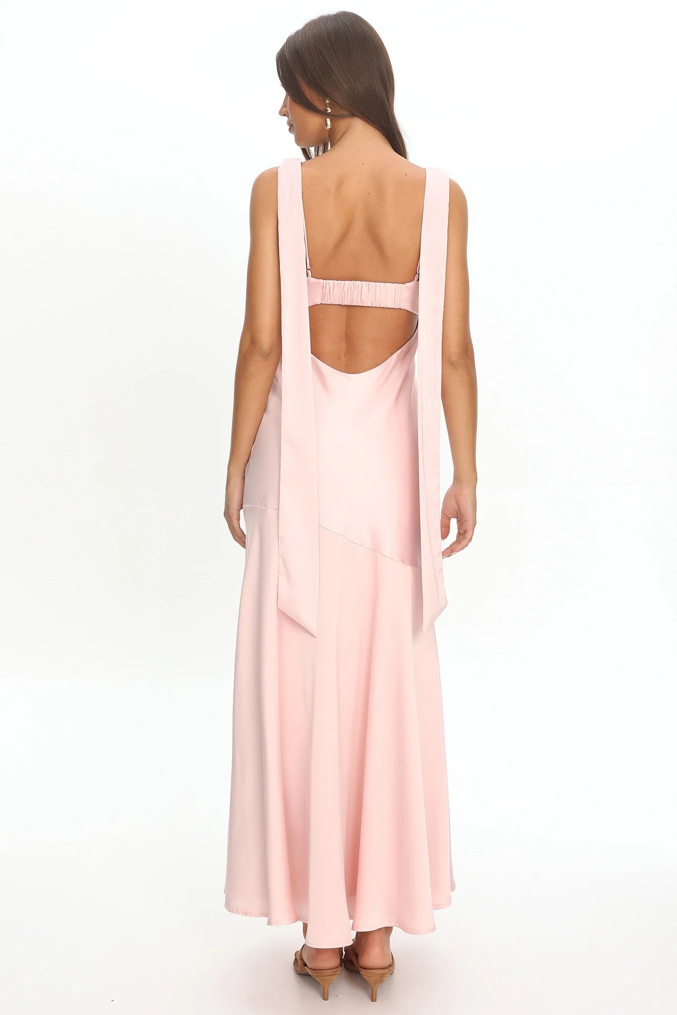 Second Glances Pleat bust Maxi Dress Pink