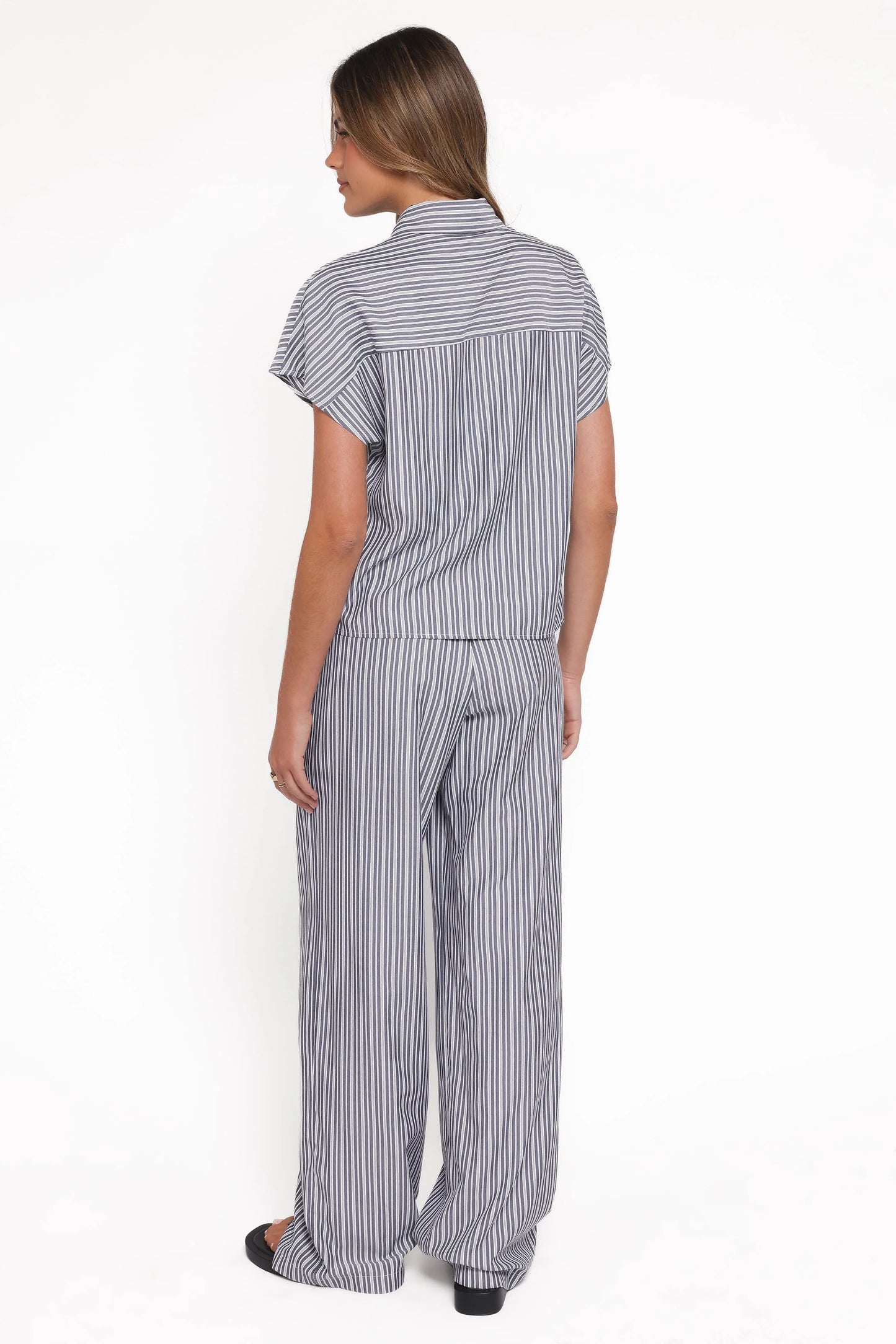 Melanie Pant Set - Charcoal Stripe