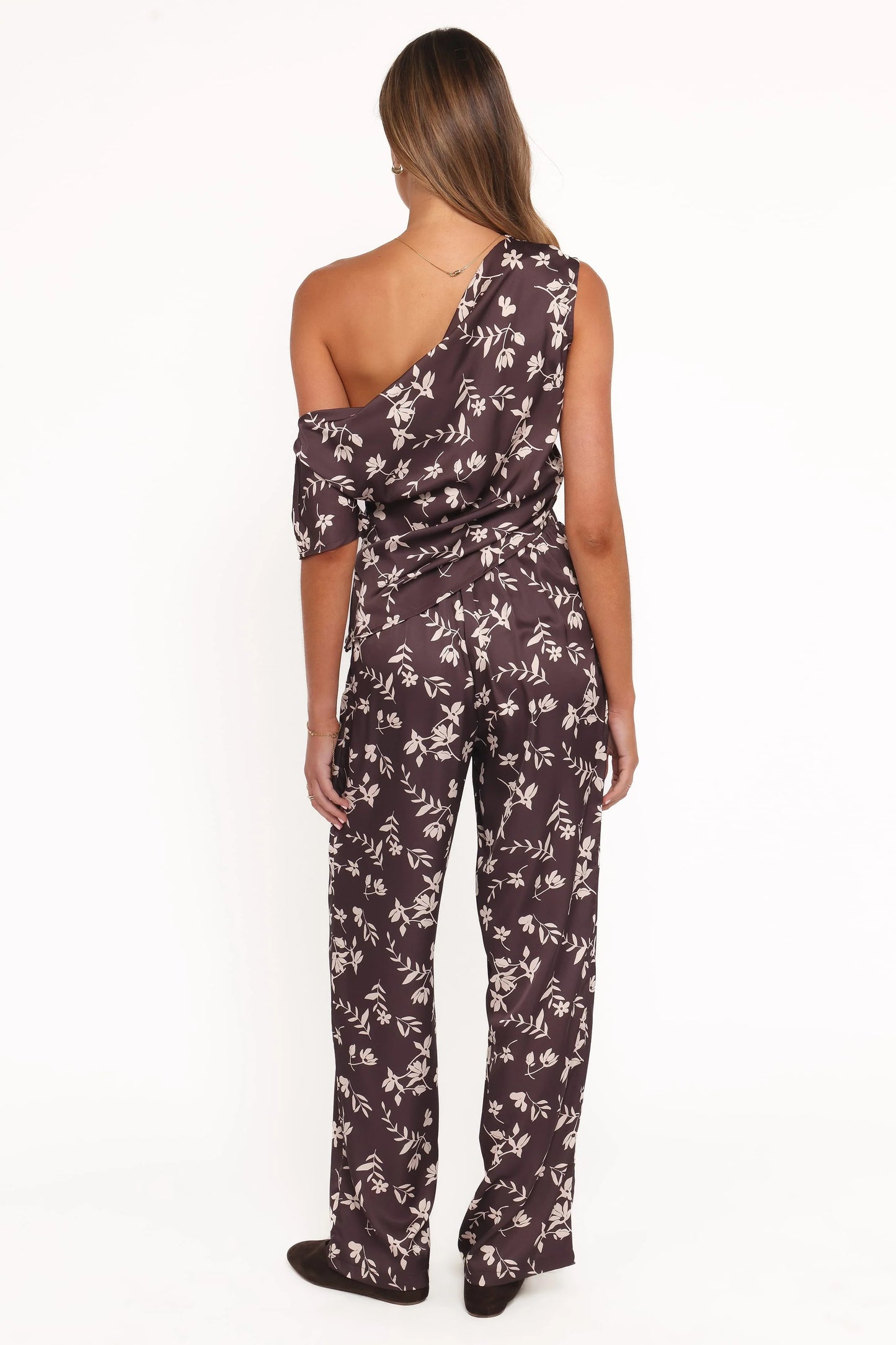 Romola Pant - Brown Cream Floral