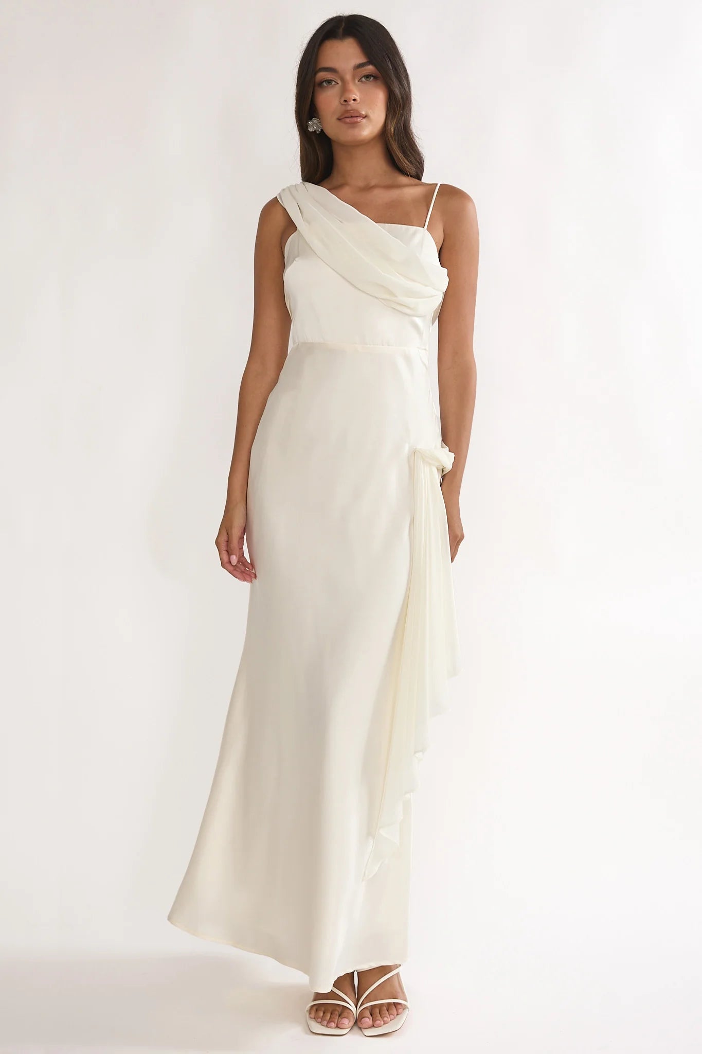 Doloros Drape Accent Maxi Dress Oyster