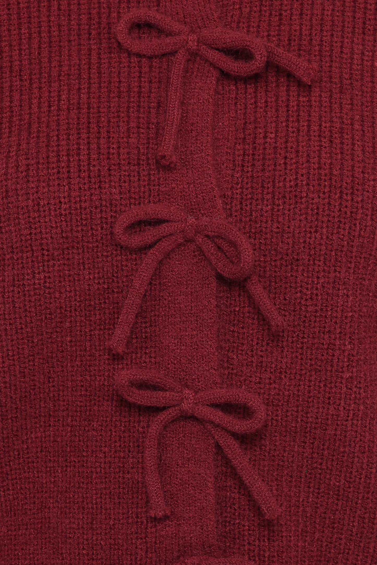 Wilde Bow Front Cardigan - Burgundy