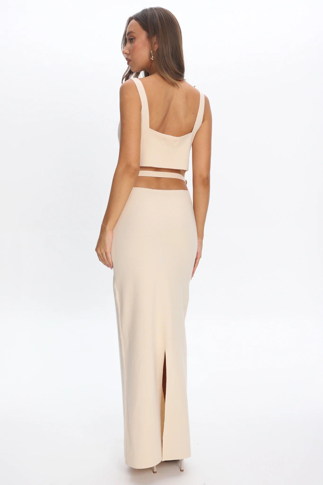 Fall Moon Cut-Out Back Maxi Dress Ivory