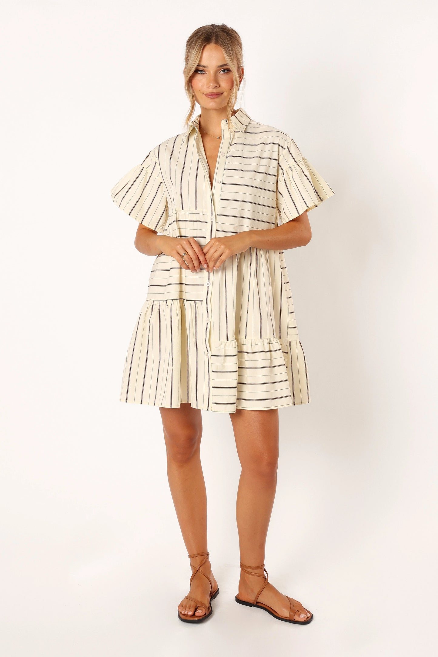 Peachy Mini Dress - Beige Tan