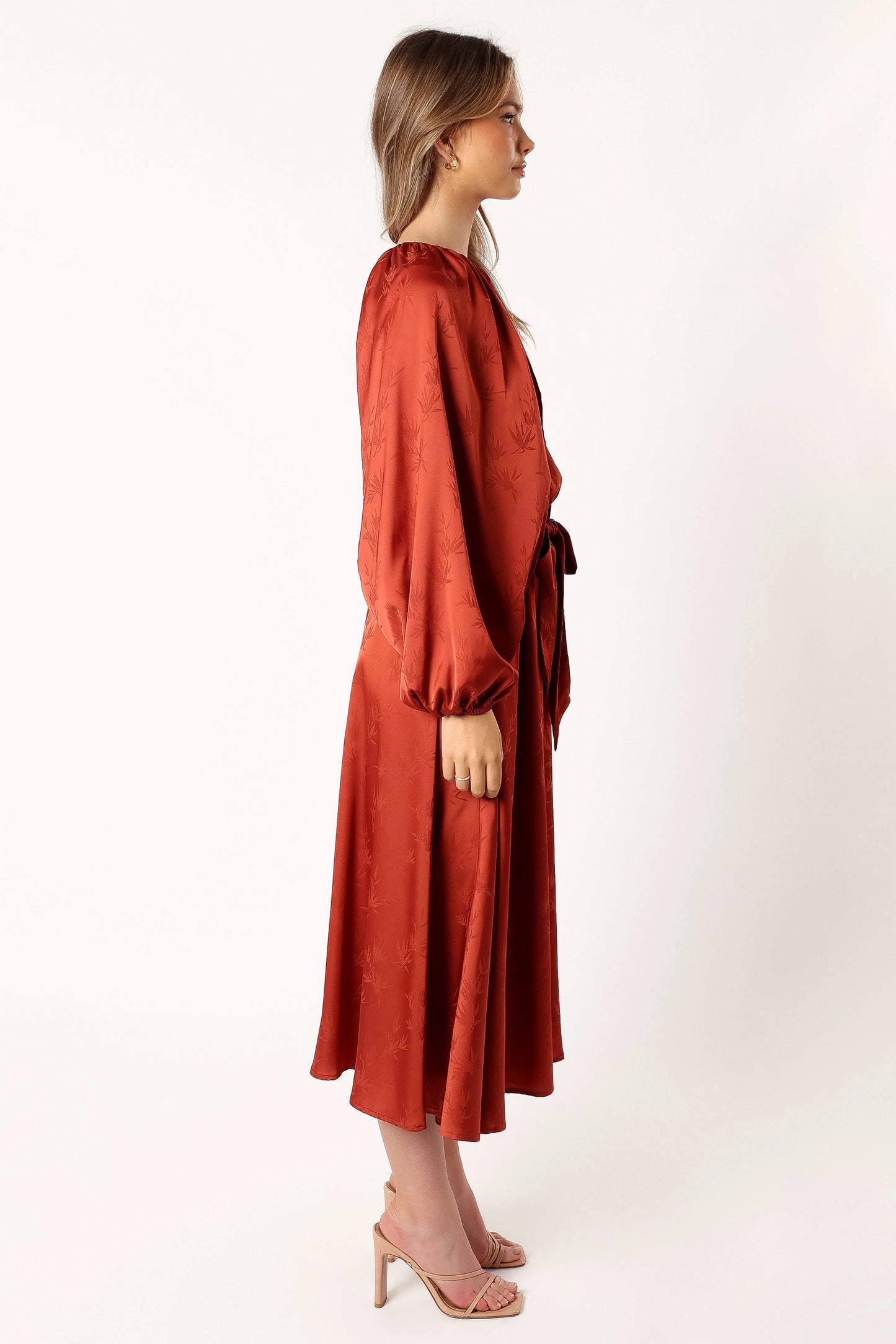 Lexie Long Sleeve Midi Dress - Bronze