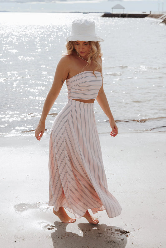 Serafina Two Piece Set - Pink/Blue Stripe