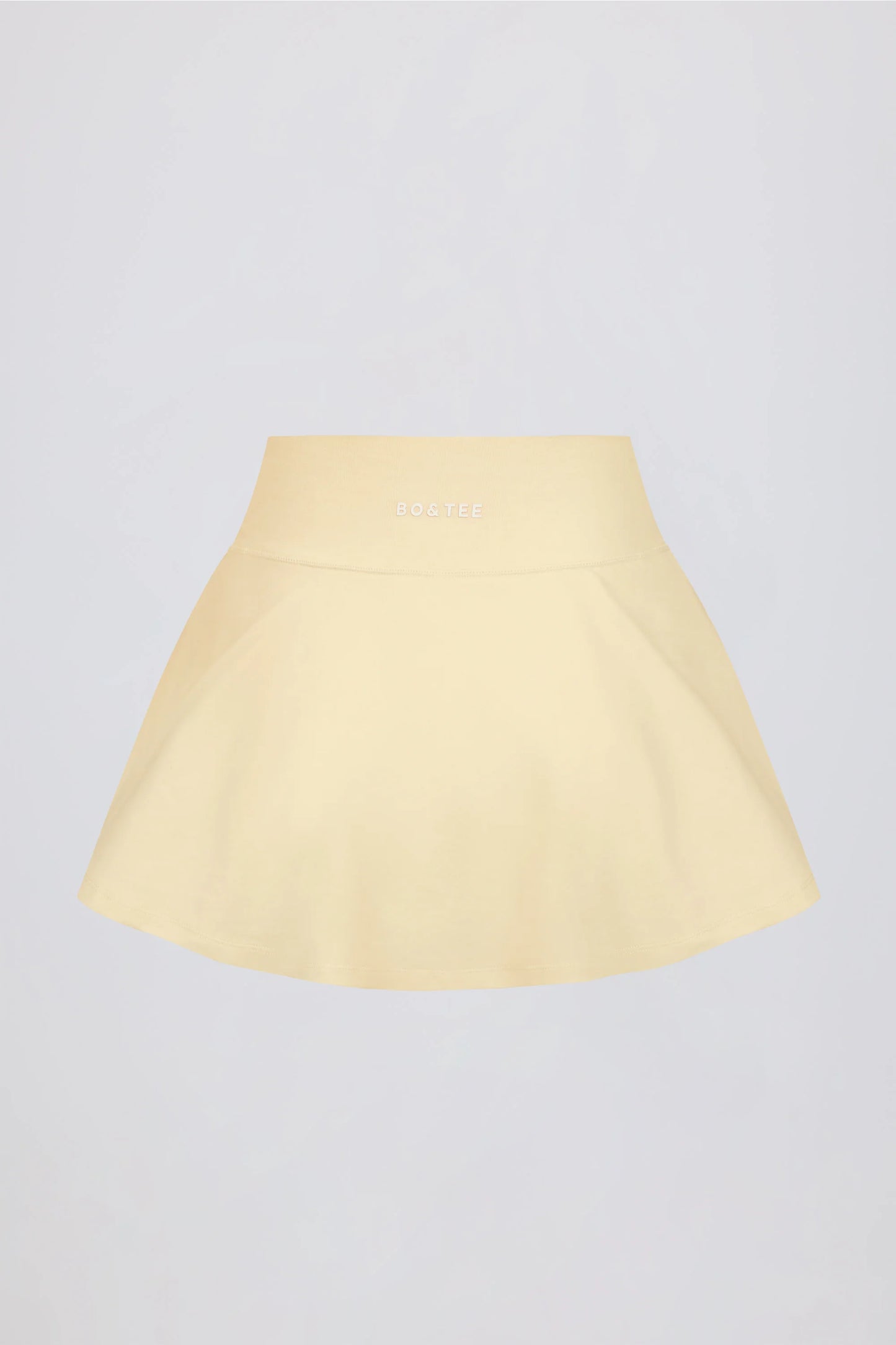 Brushed Jersey Crossover Mini Skort in Lemon Marl