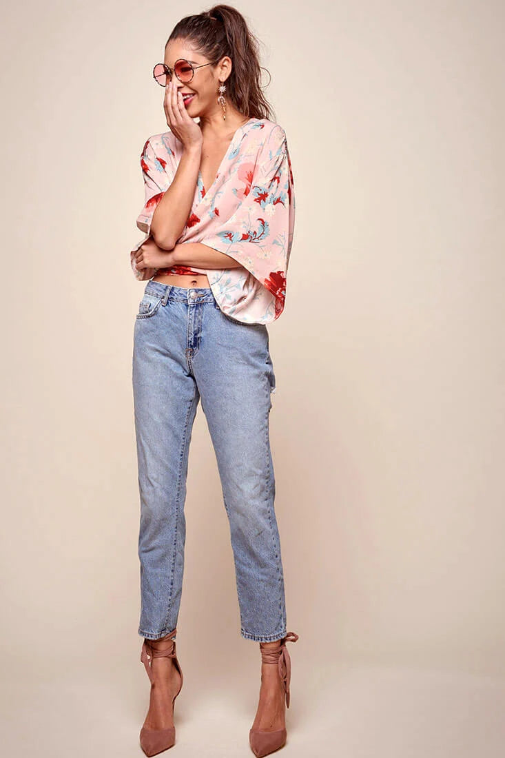 Rivera Waist Tie Floral Top Pink