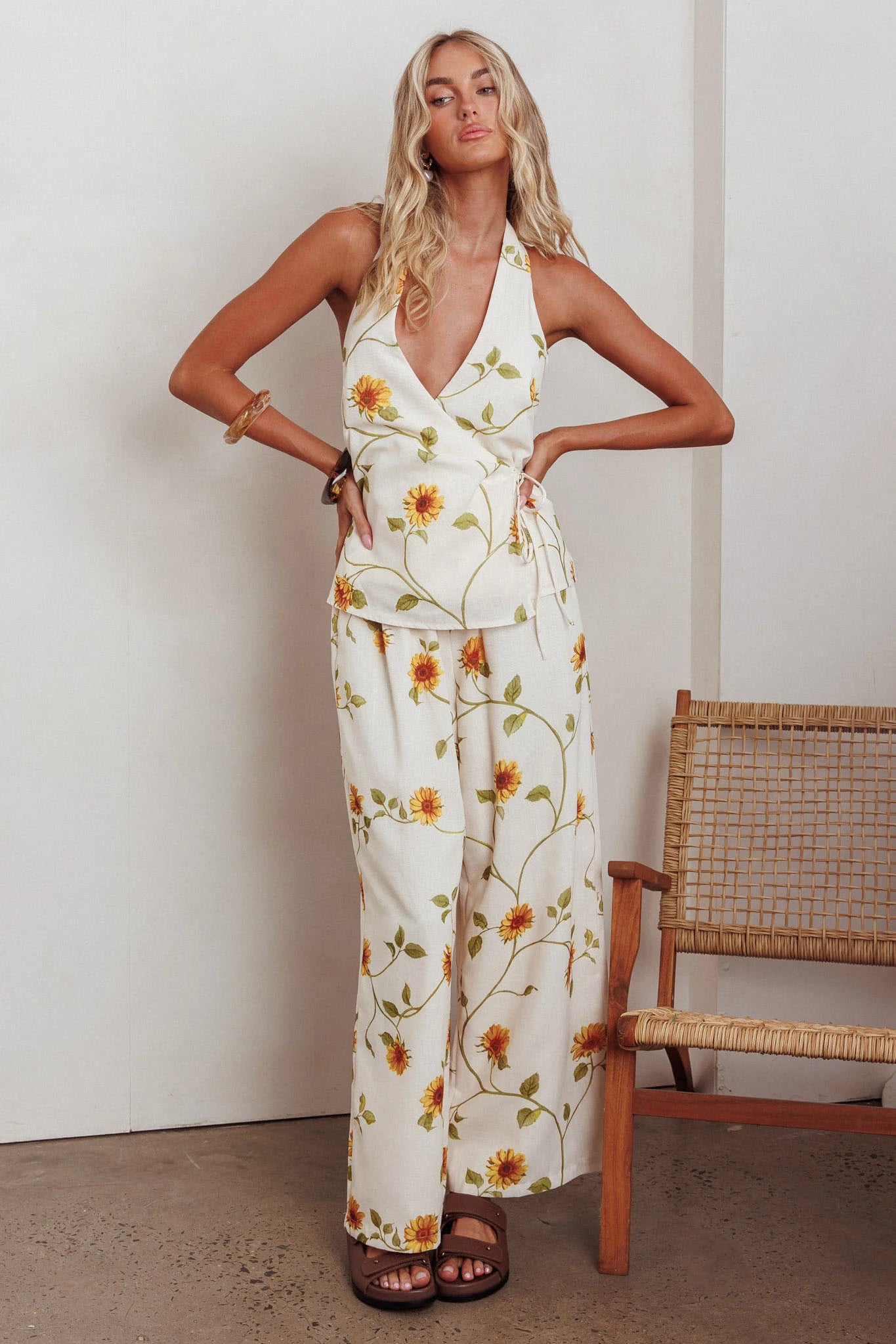 Sway Drawstring Pants Sunflower