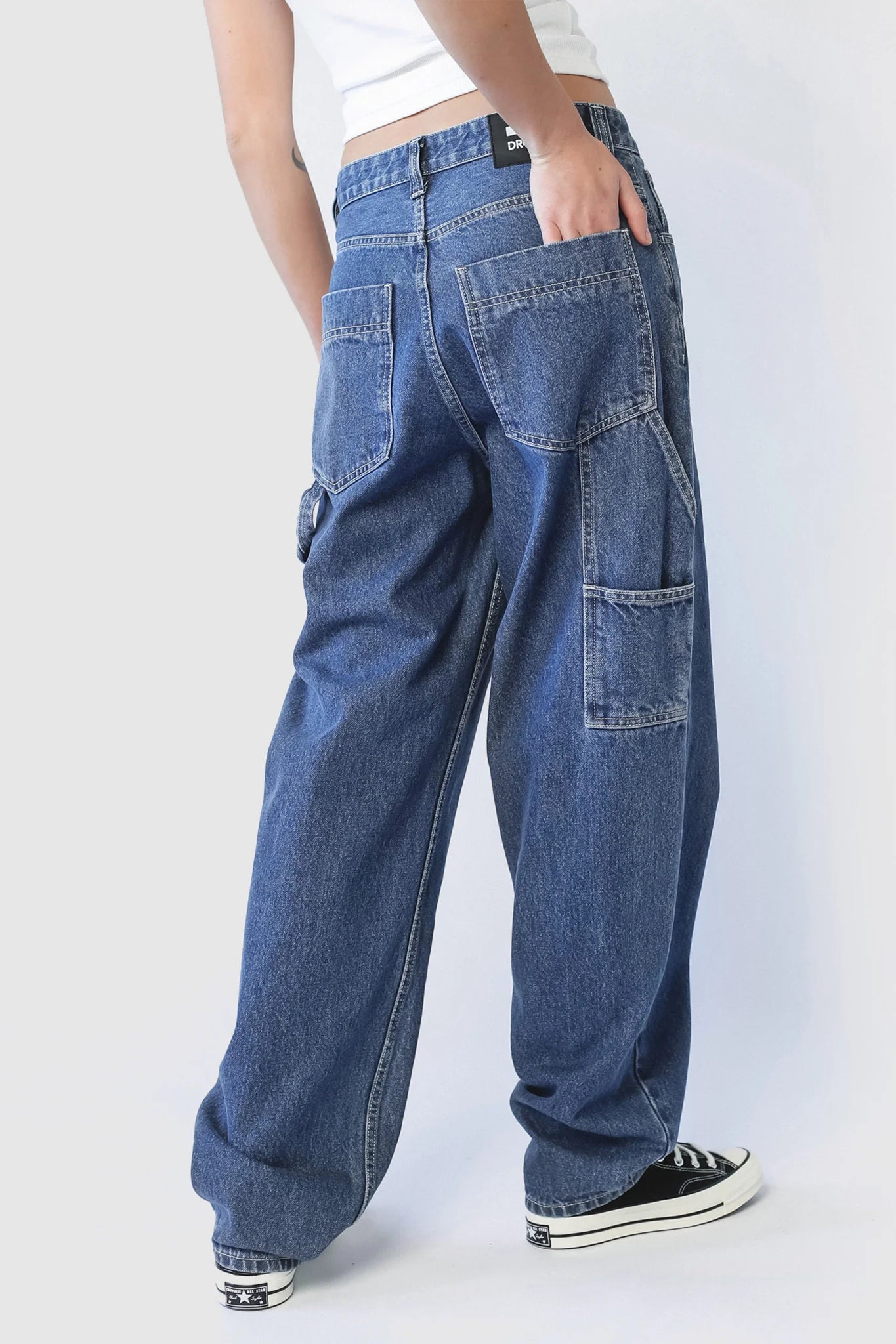 DR DENIM Faye Worker Pebble Mid Stone
