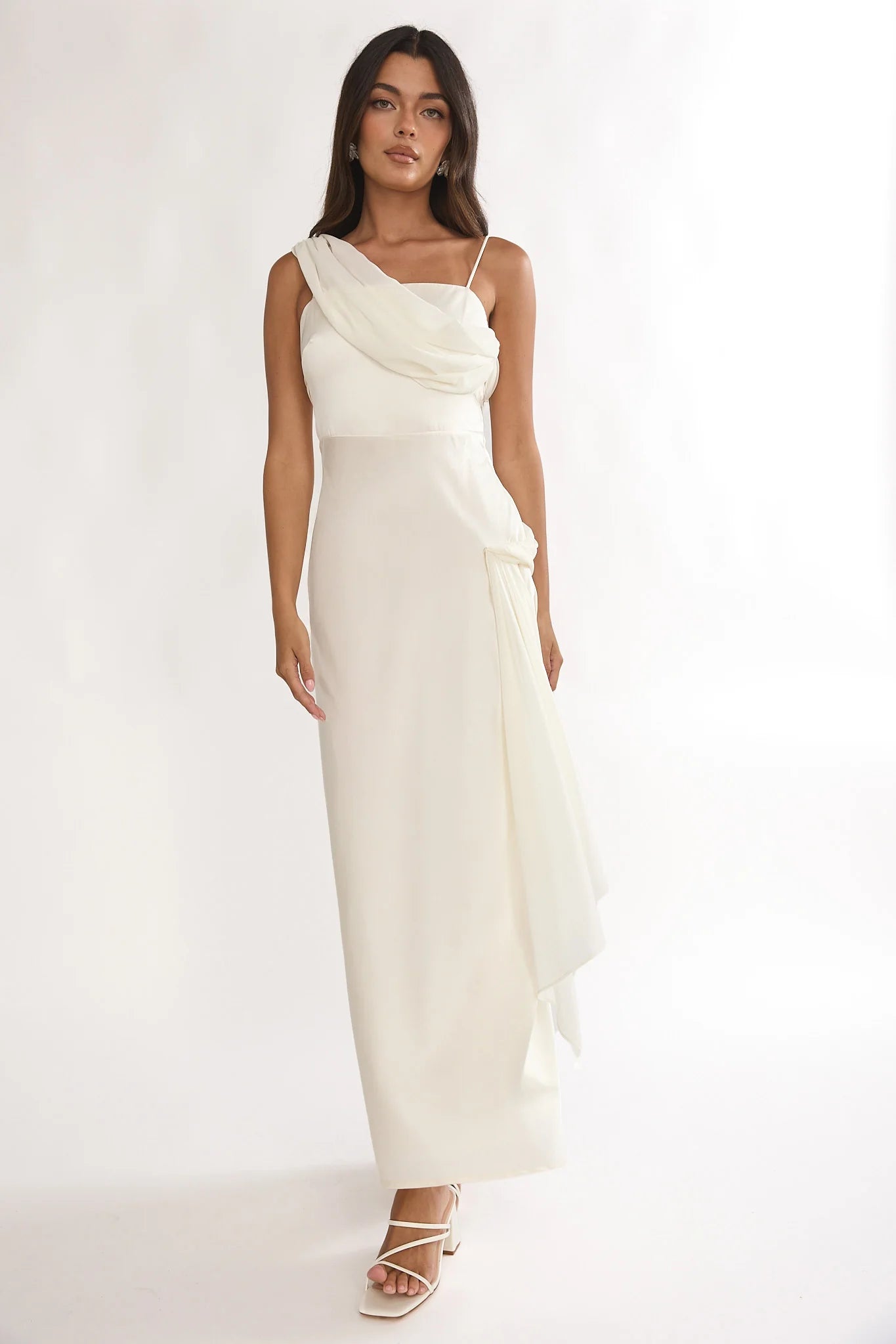 Doloros Drape Accent Maxi Dress Oyster