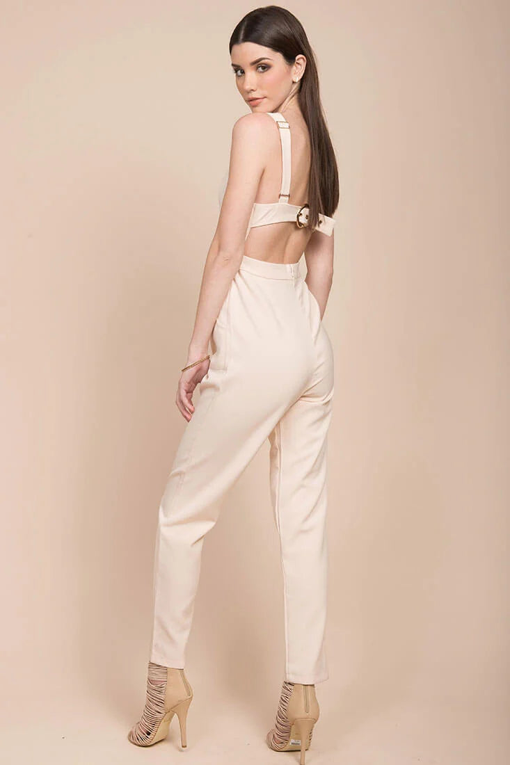 Beverly cutout Dressy Jumpsuit Blush