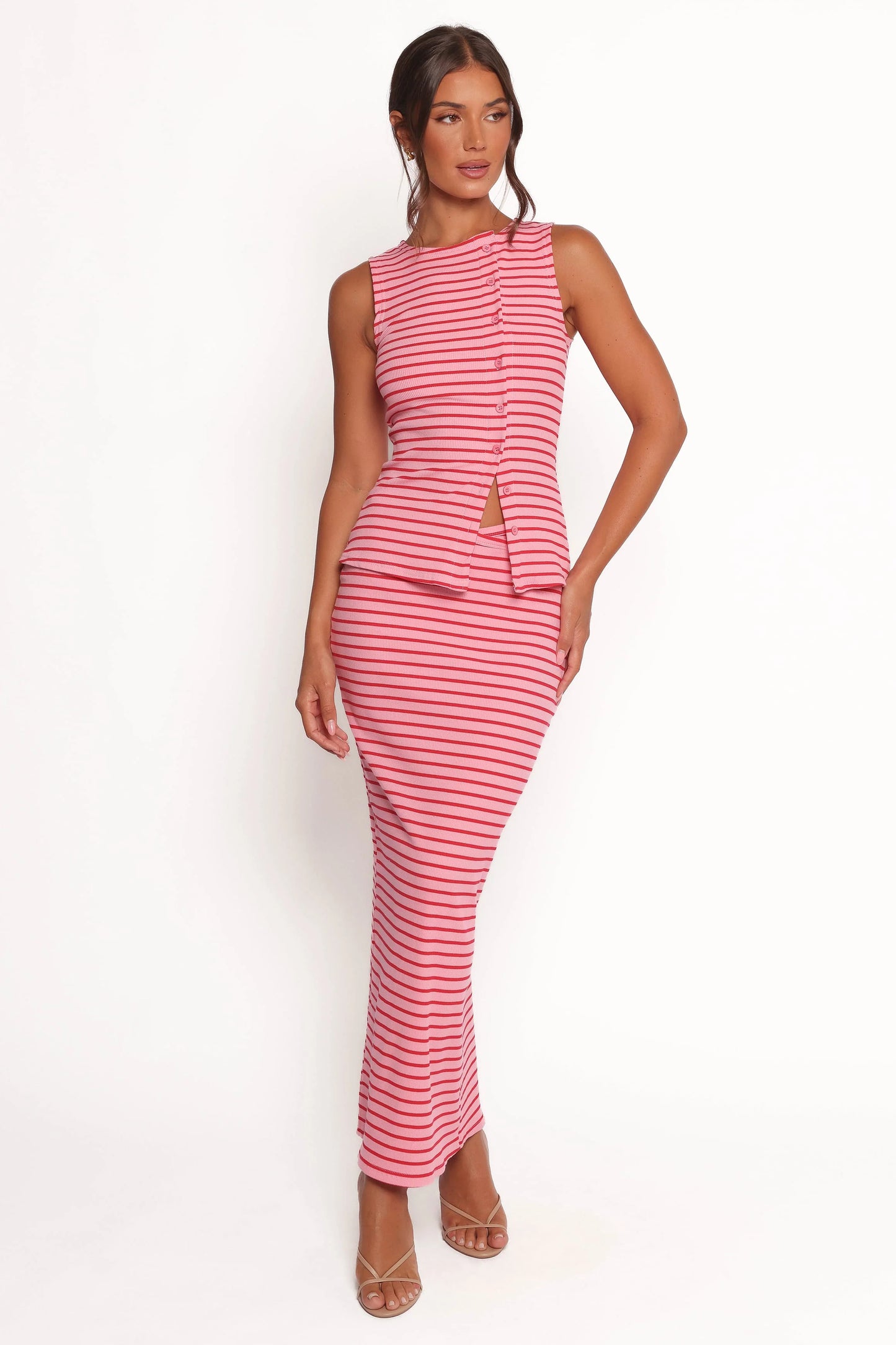 Adeline Two Piece Set - Pink Red