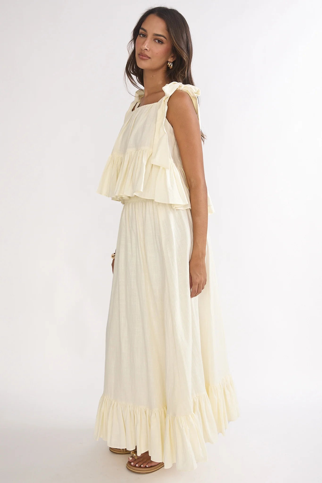 Alera Frill Hem Maxi Skirt Vanilla