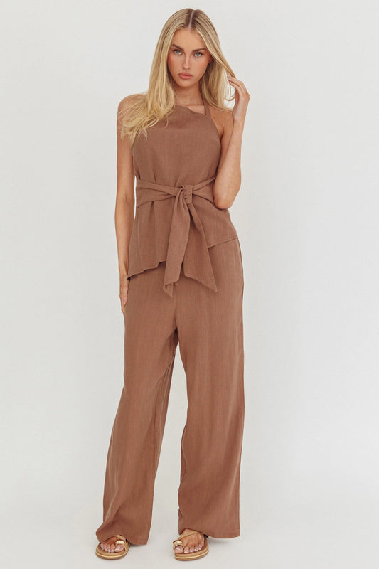 Eniola Drawstring Pants Chocolate