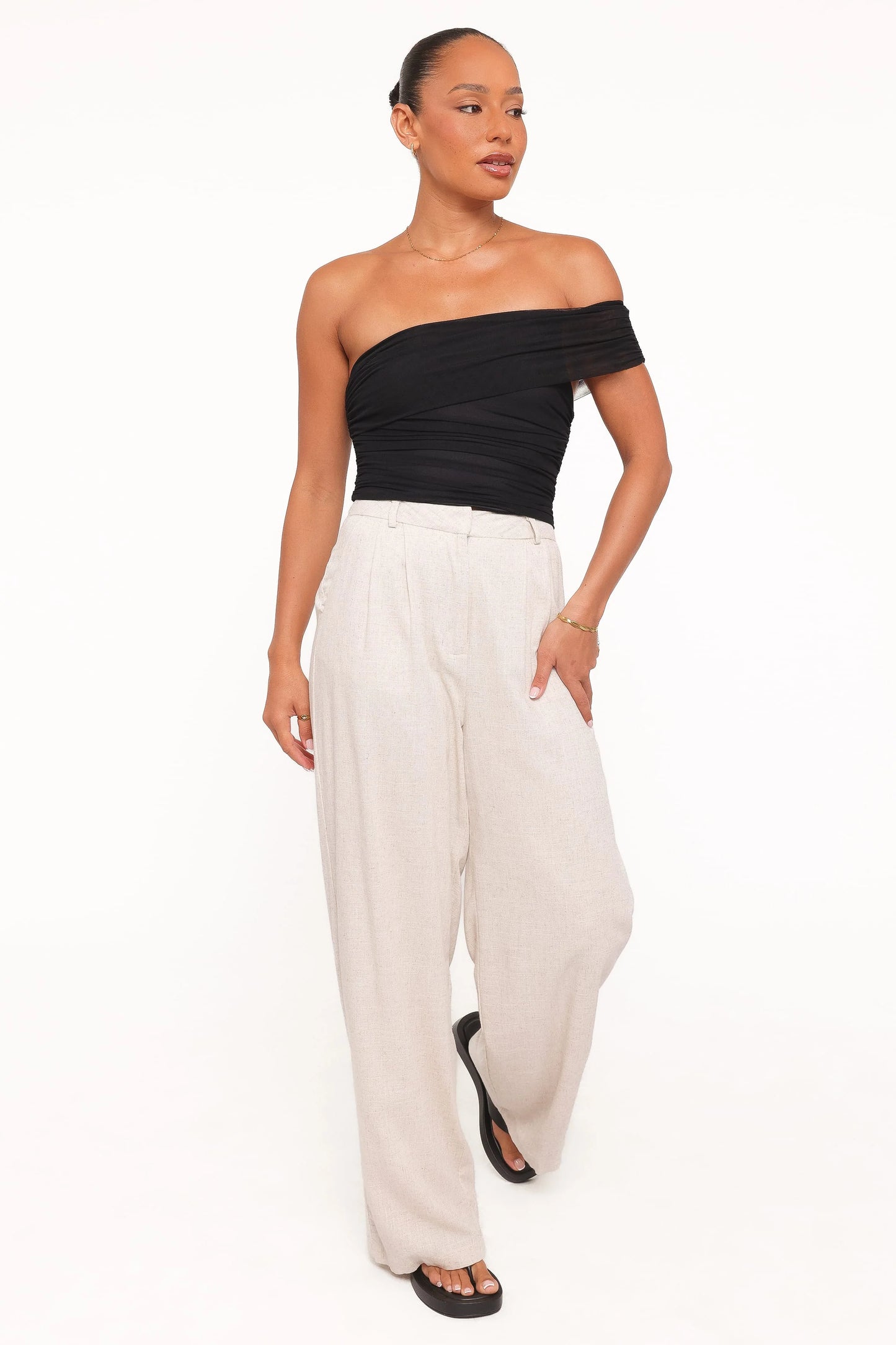 Zachary One Shoulder Top - Black