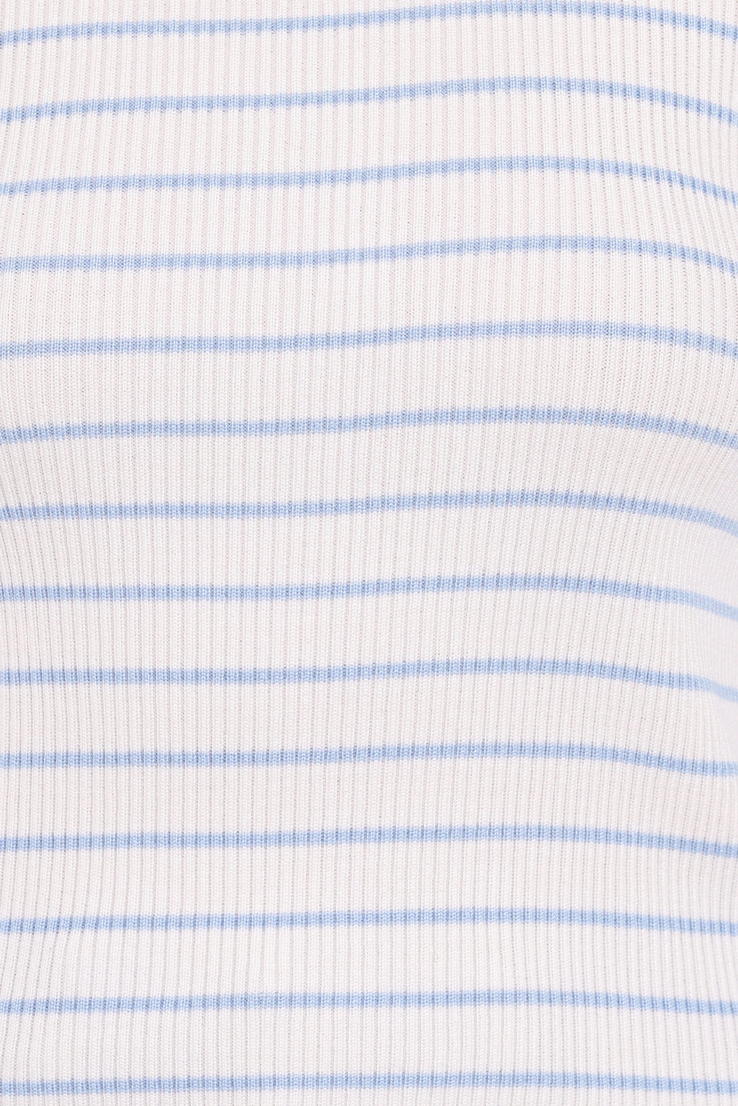 Stacie Ribbed Knit Top - Light Blue Stripe