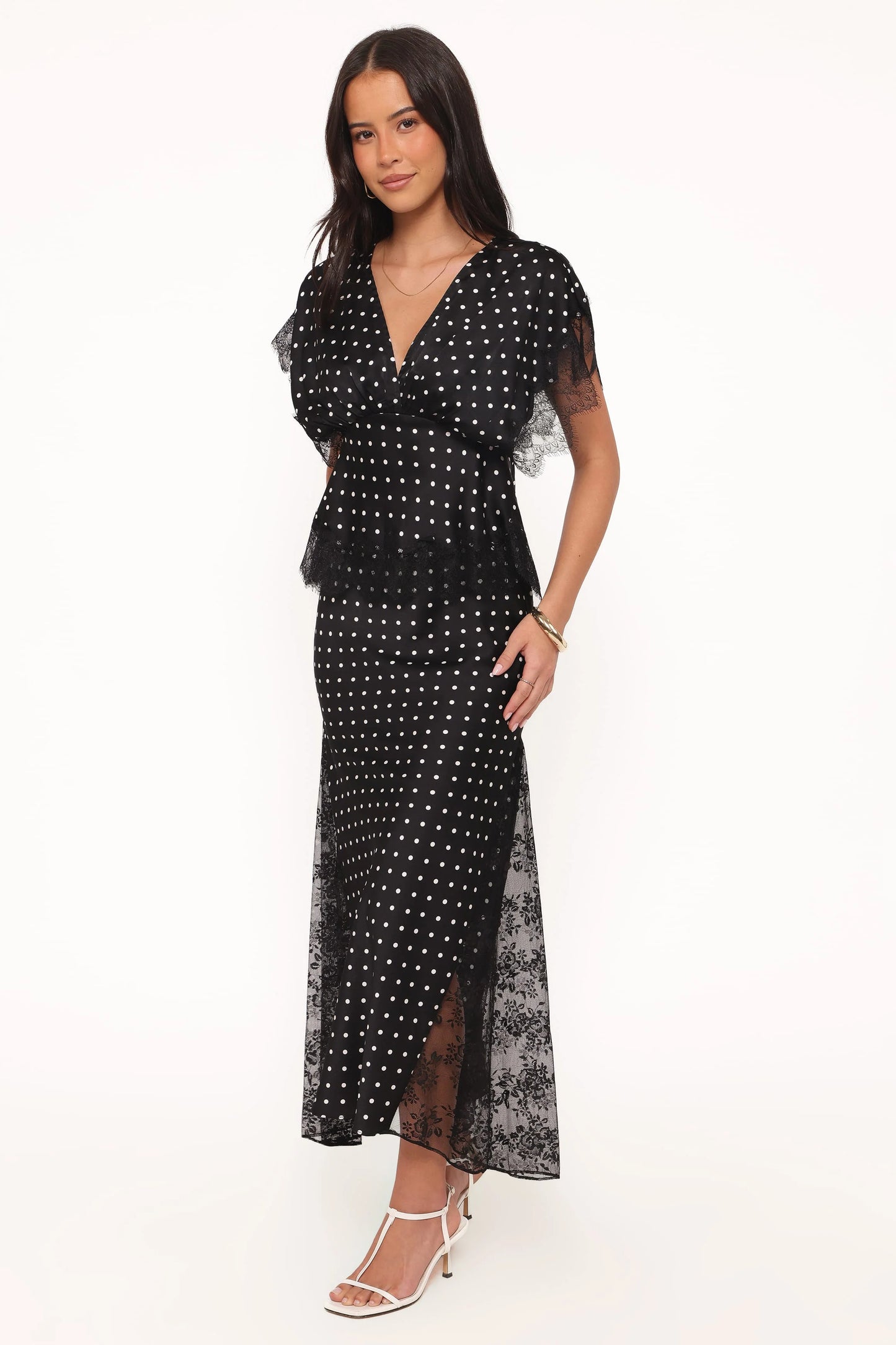 Ailbhe Lace Skirt - Black Polka Dot