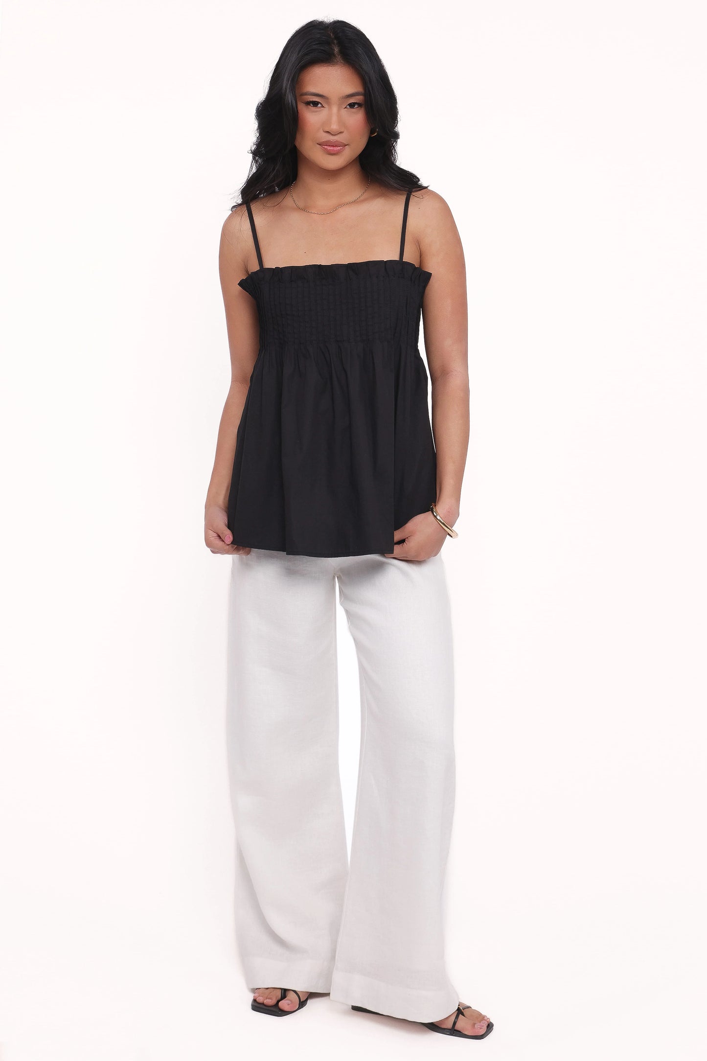 Carson Pleated Top - Black