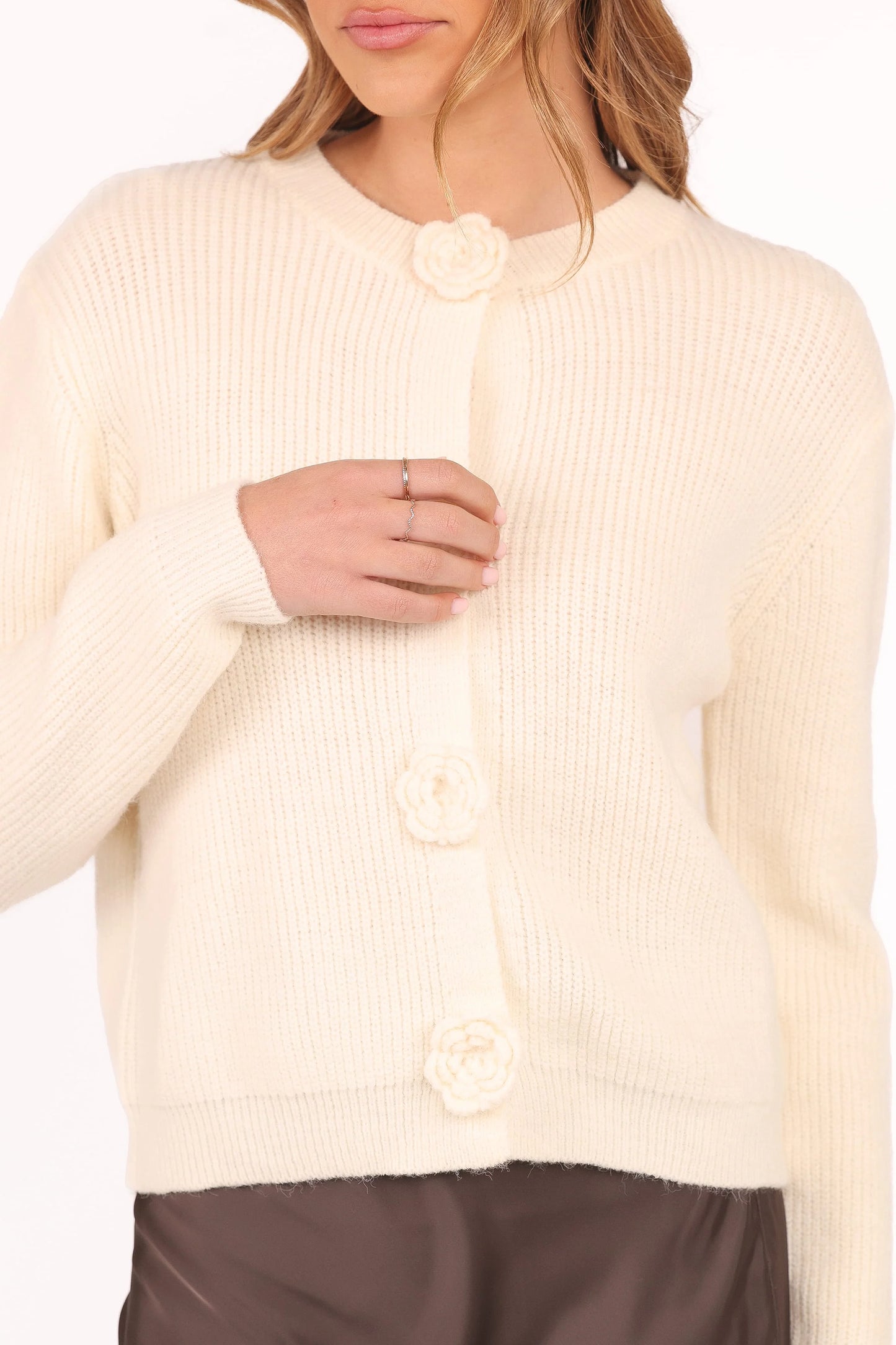 Jones Rosette Cardigan - Cream