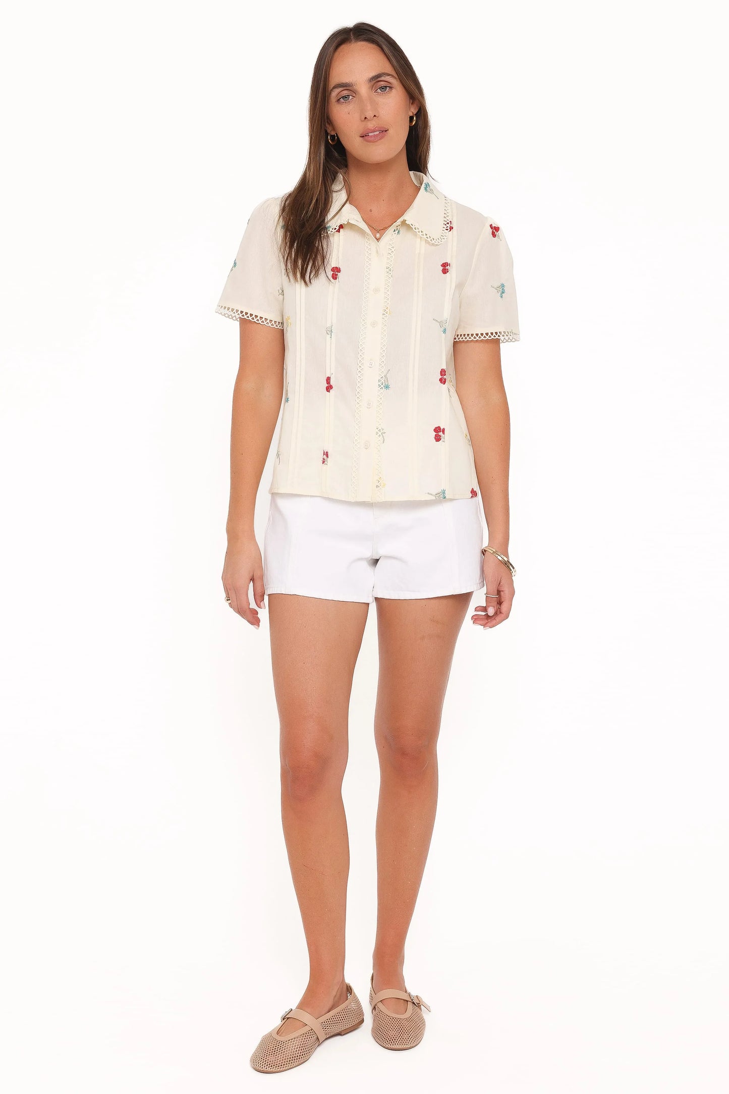 Lucile Embroidered Shirt - Light Yellow