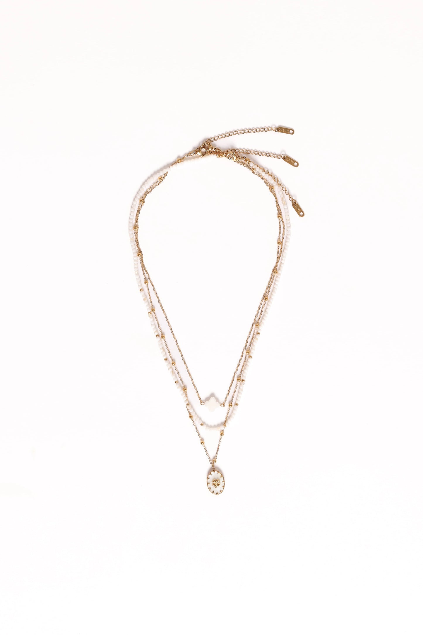 Goldie Necklace - Gold/White