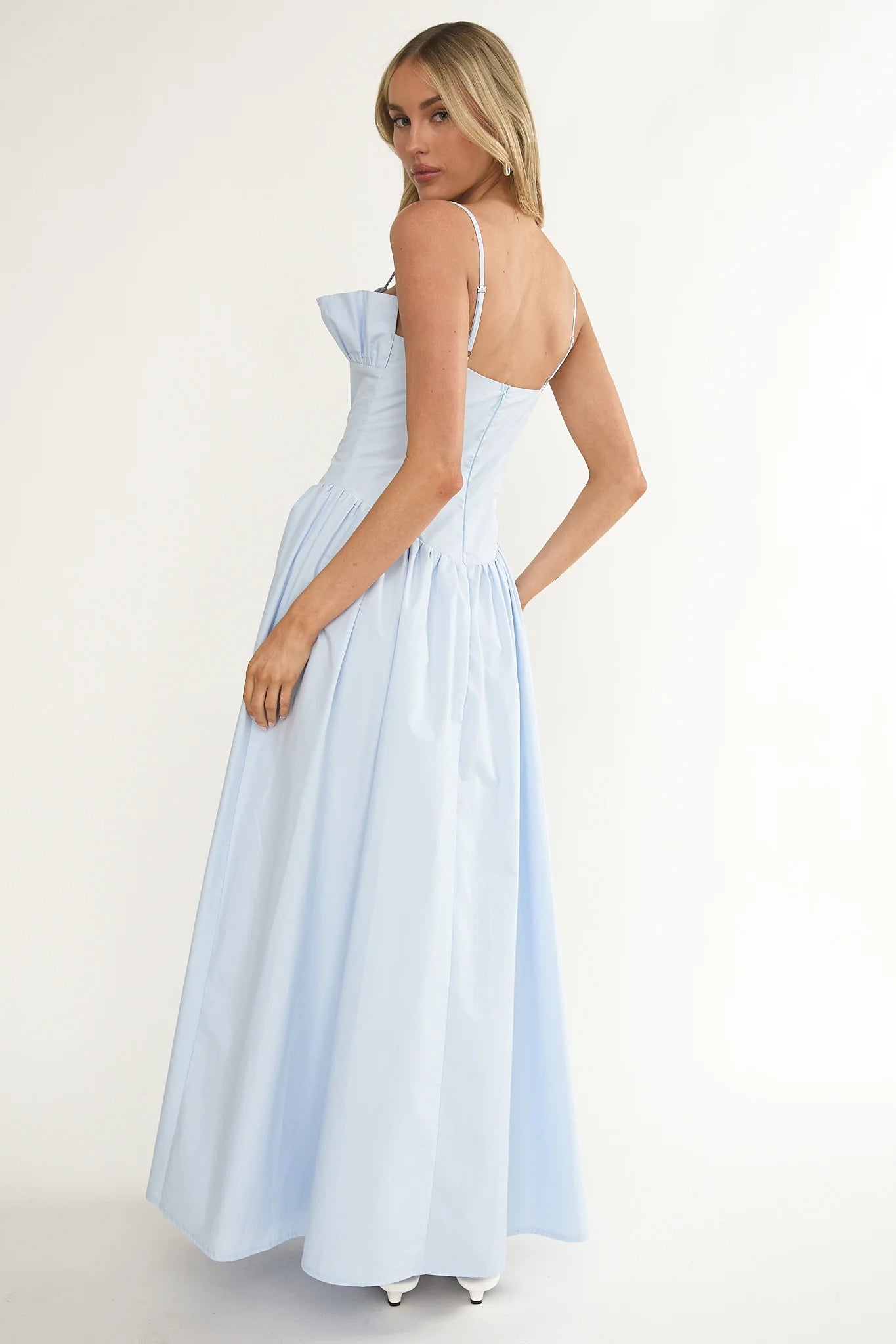 Pailin Frill Bust Maxi Dress Blue