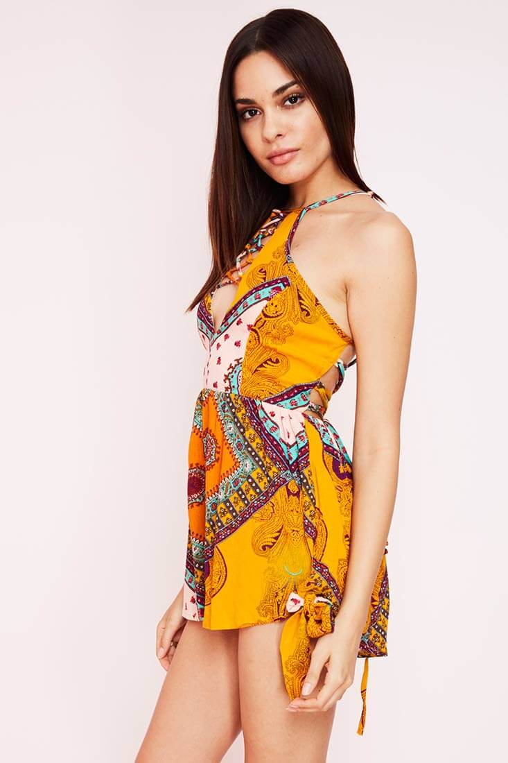 Milou Havana Romper Orange Print