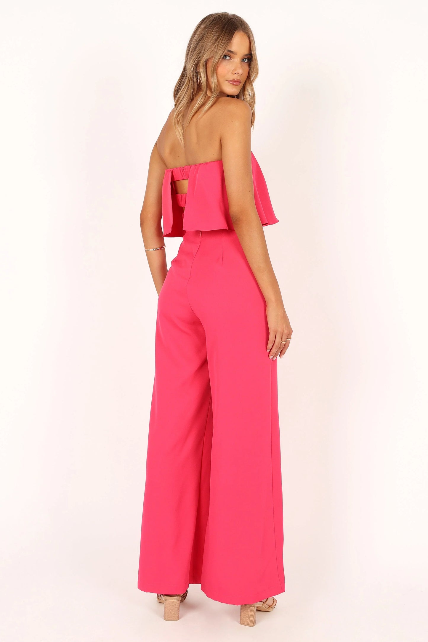 Sonny Strapless Jumpsuit - Hot Pink