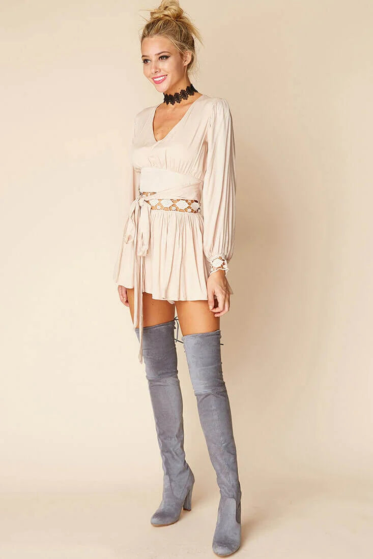 Samantha Boho Romper Beige