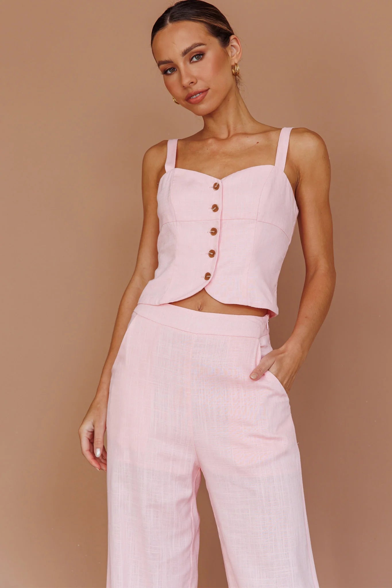 Play It Cool Wide Leg Pants Pink