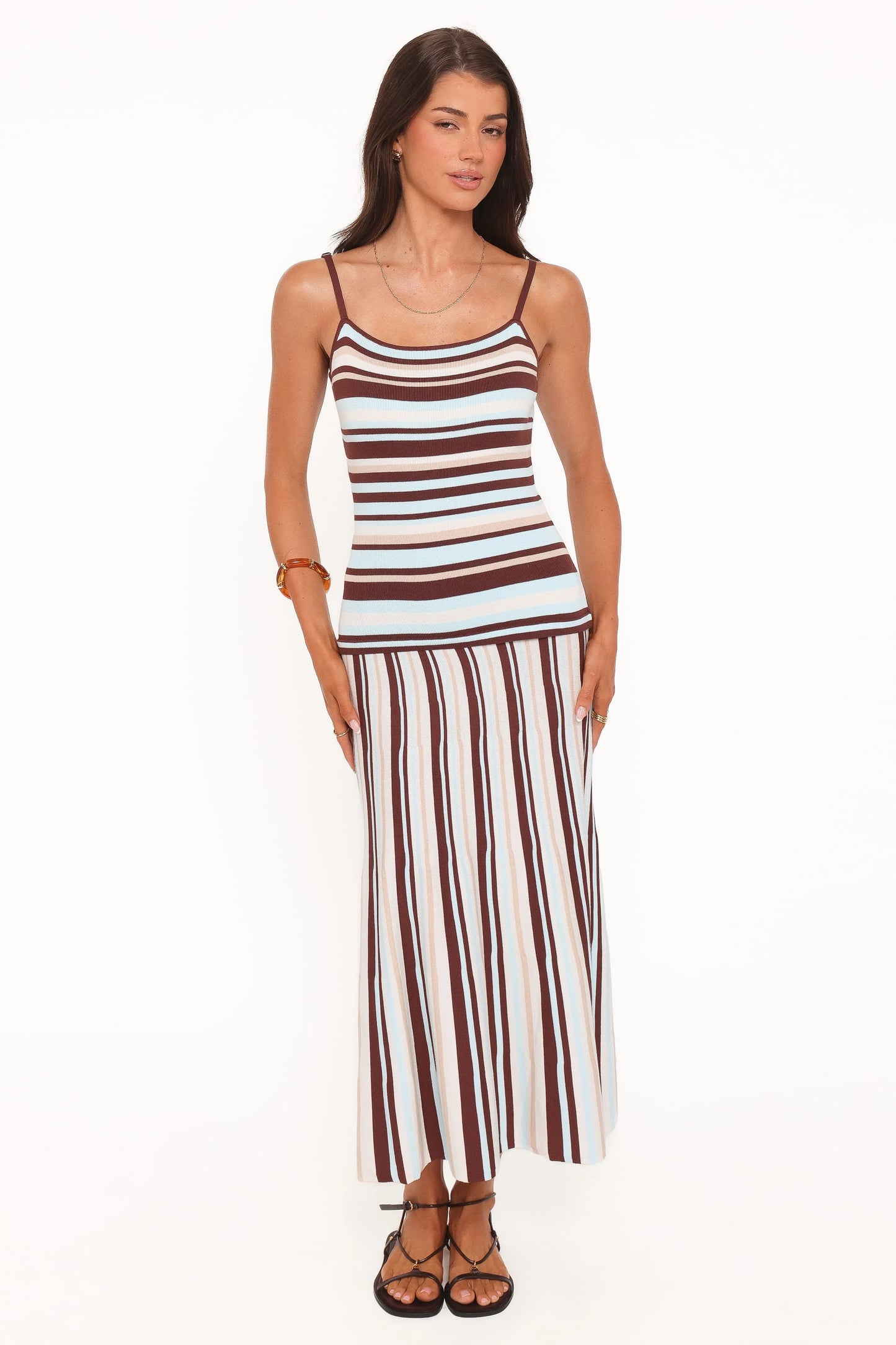 Karlin Maxi Dress - Blue Stripe