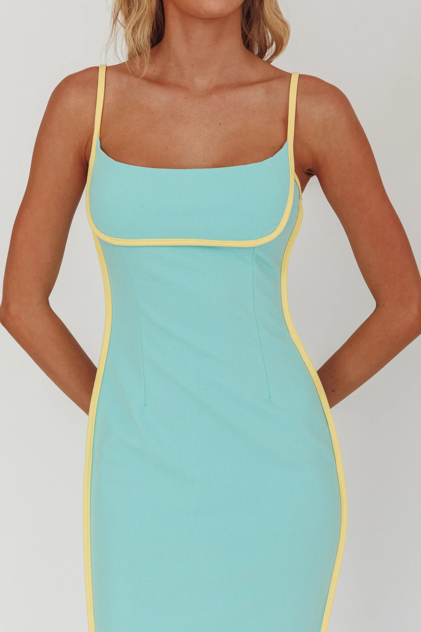 Sunny Coast Piping Trim Maxi Dress Peppermint