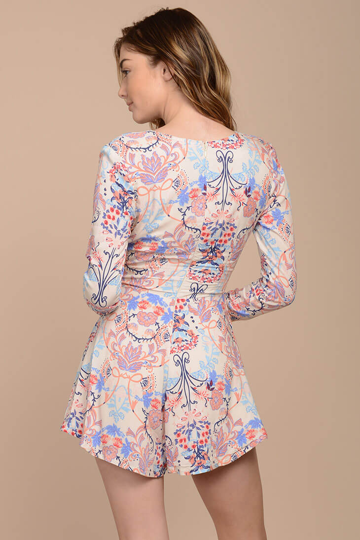 Penelope Bohemian Romper Pink Print