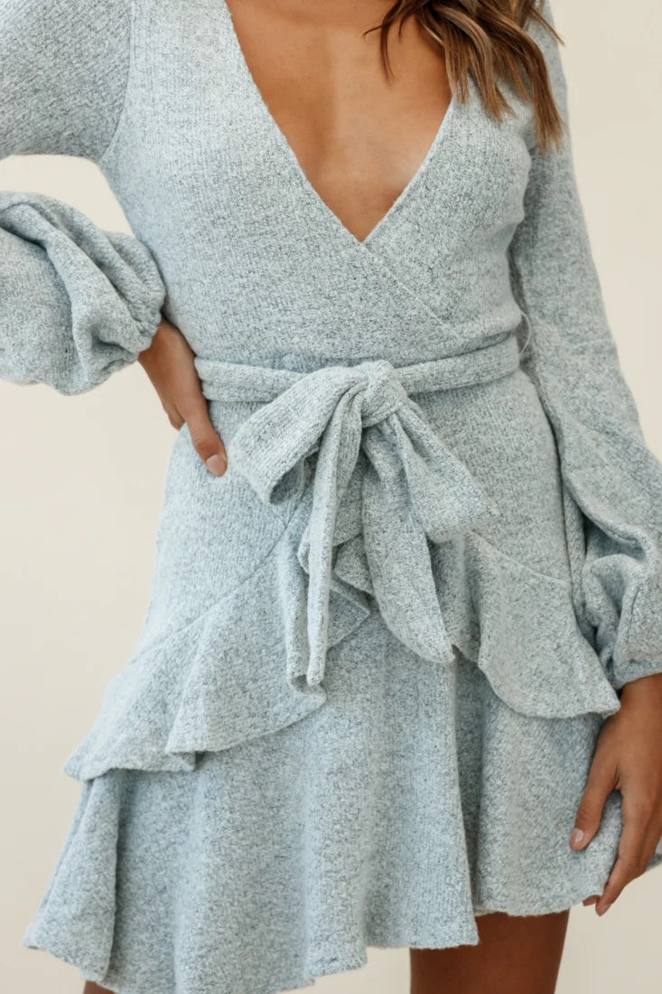 Dresden Long Sleeve Knit Dress Marble Grey