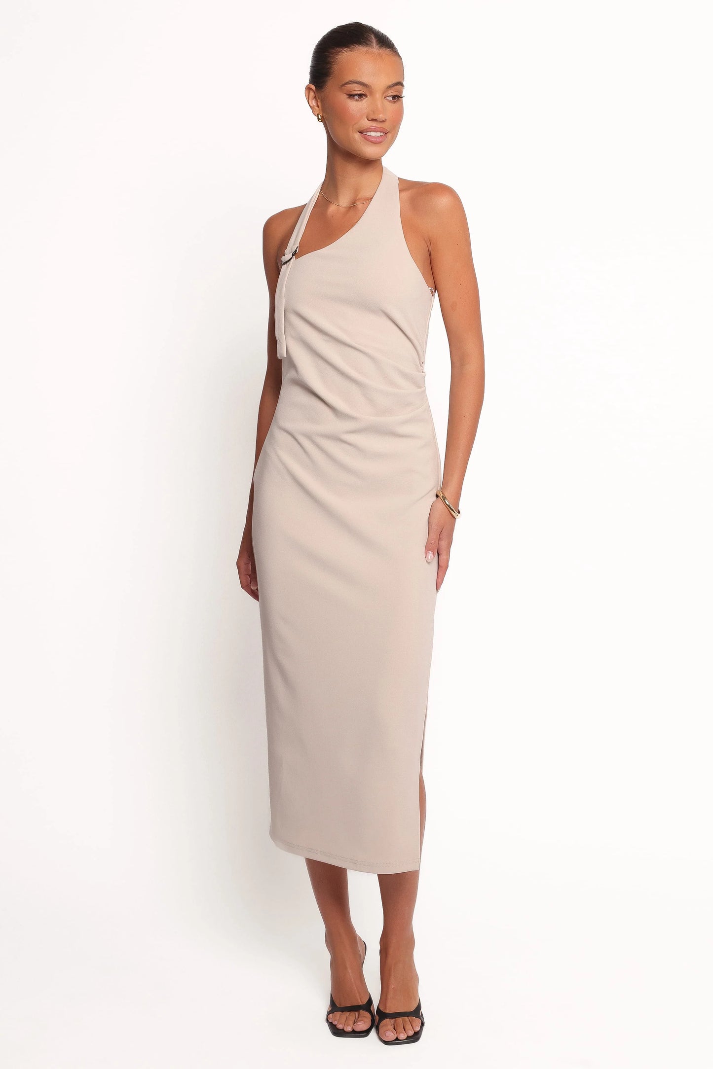Sylvan Halter Midi Dress - Stone