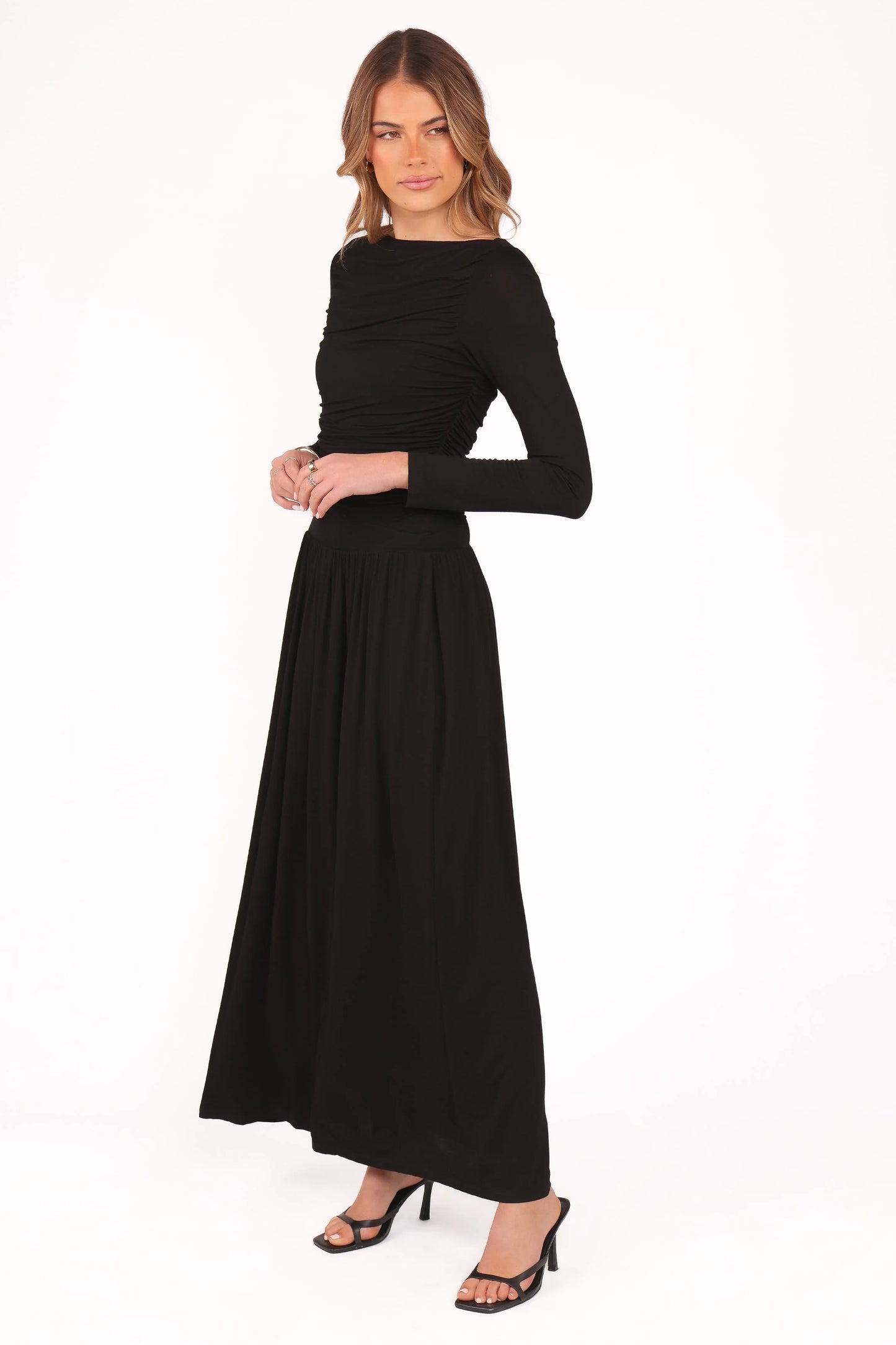 Shirley Long Sleeve Maxi Dress - Black