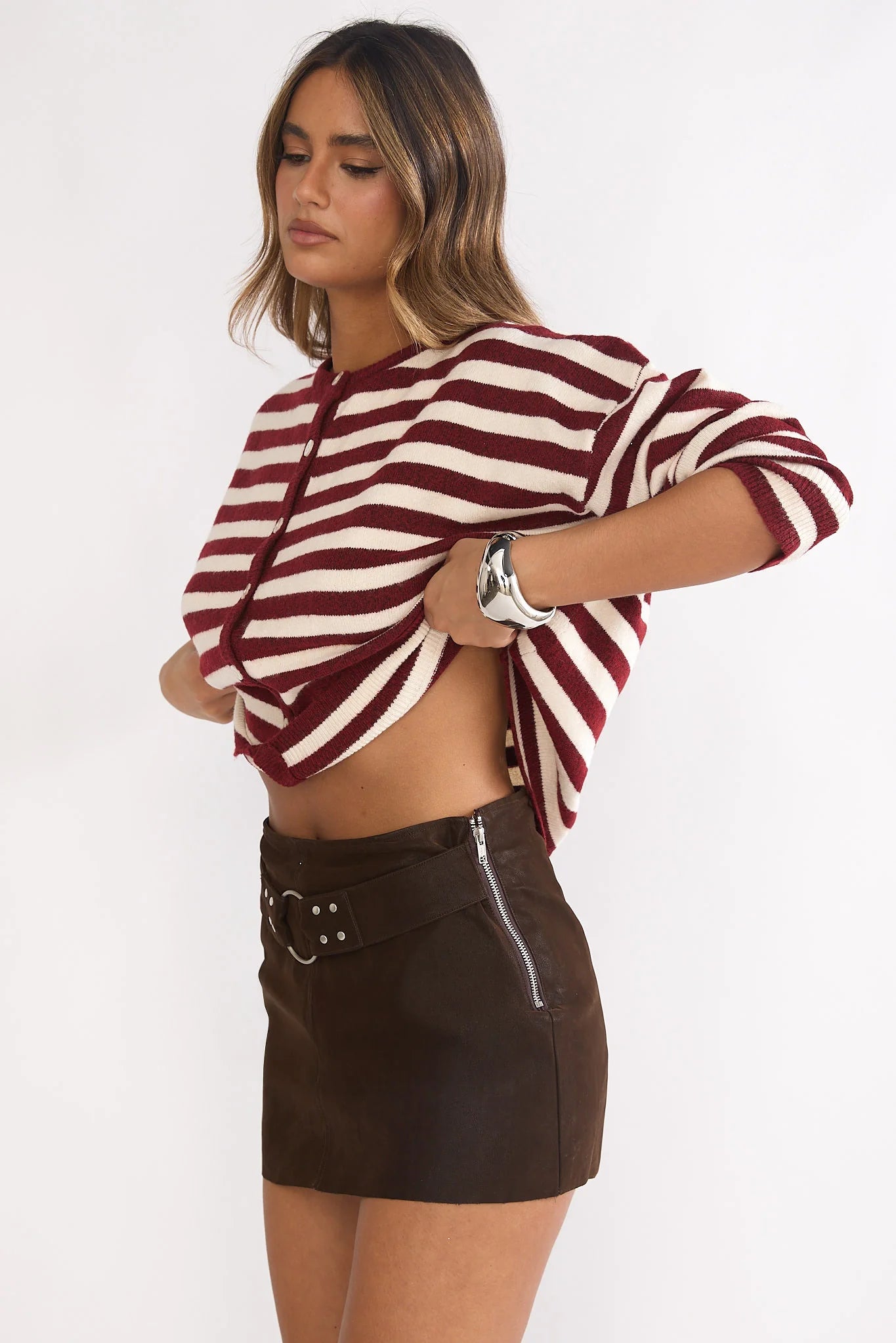 Opeline Waist Belt Skort Brown