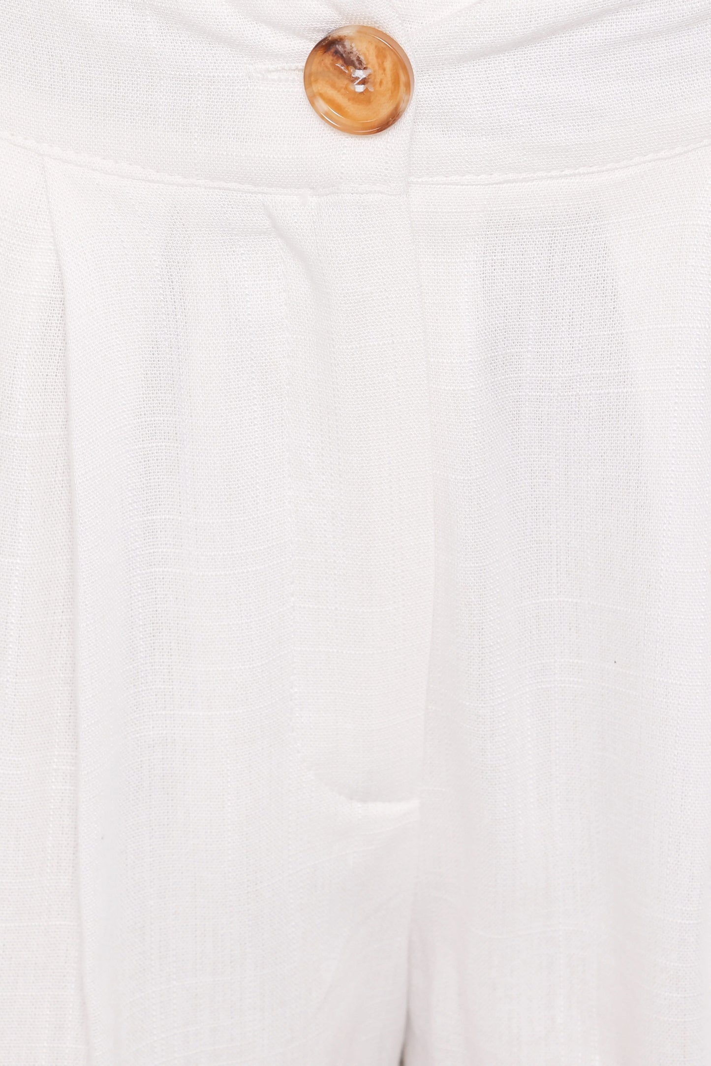 Elinor Cuffed Linen Short - Cream