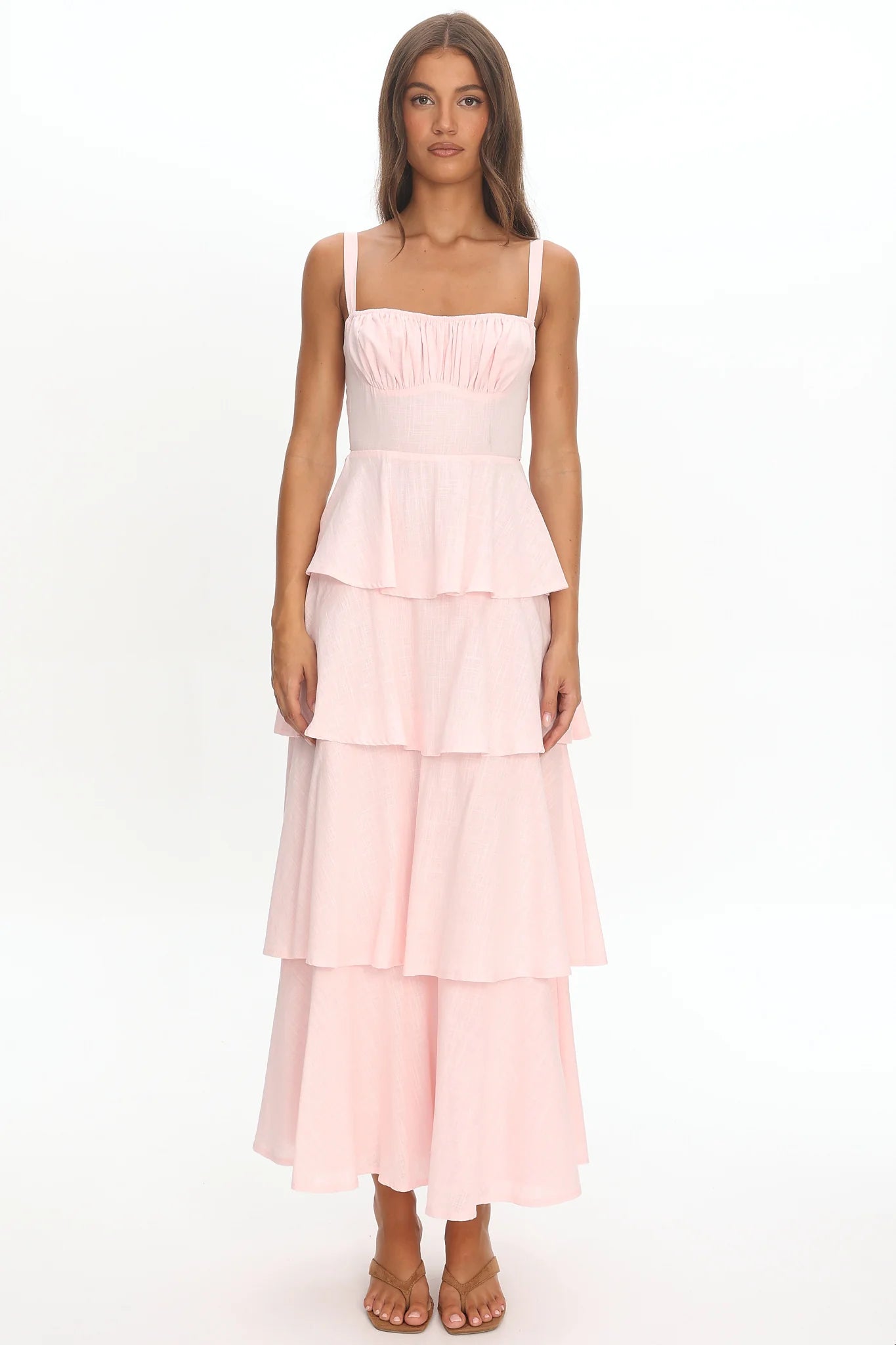 Provence Bloom Tiered Maxi Dress Rosewater
