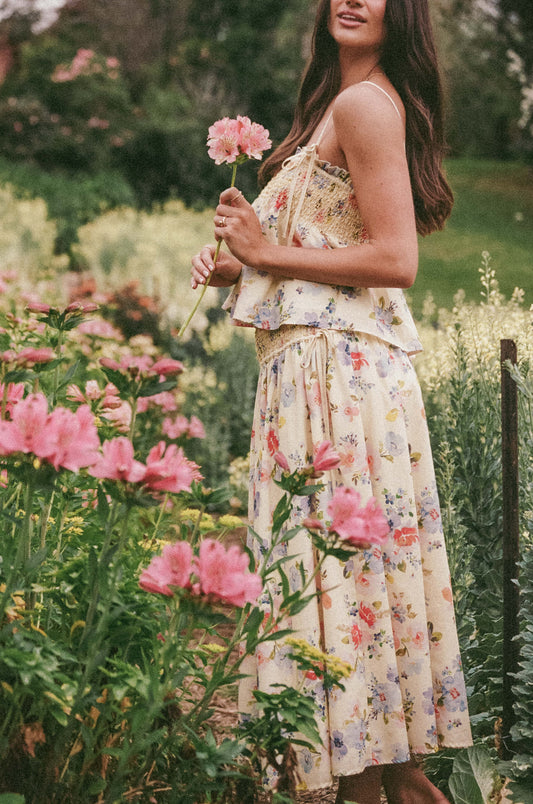 Saskia Maxi Skirt - Lemon Floral