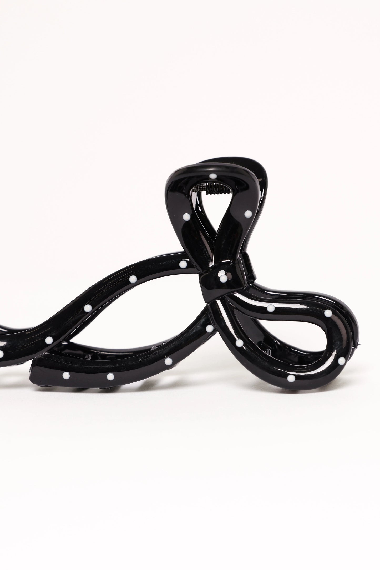 Nova Hair Clip - Black Polka Dot