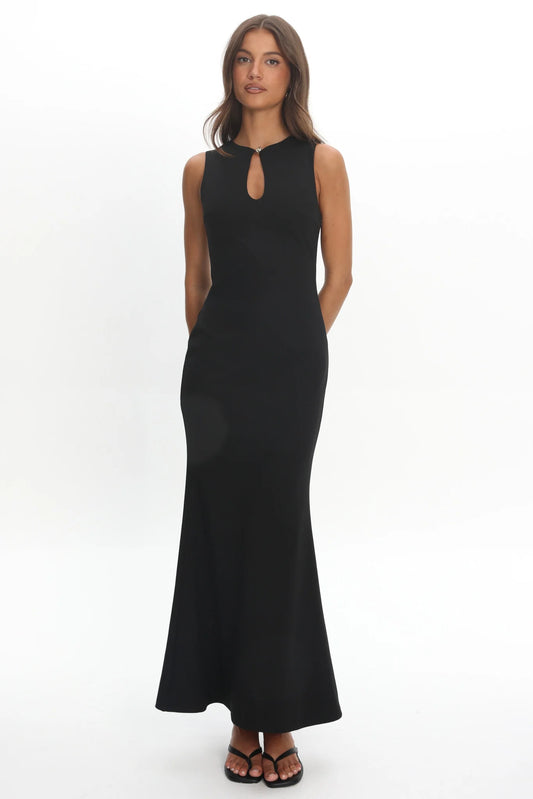 Capucine Key Hole Bust Maxi Dress Black