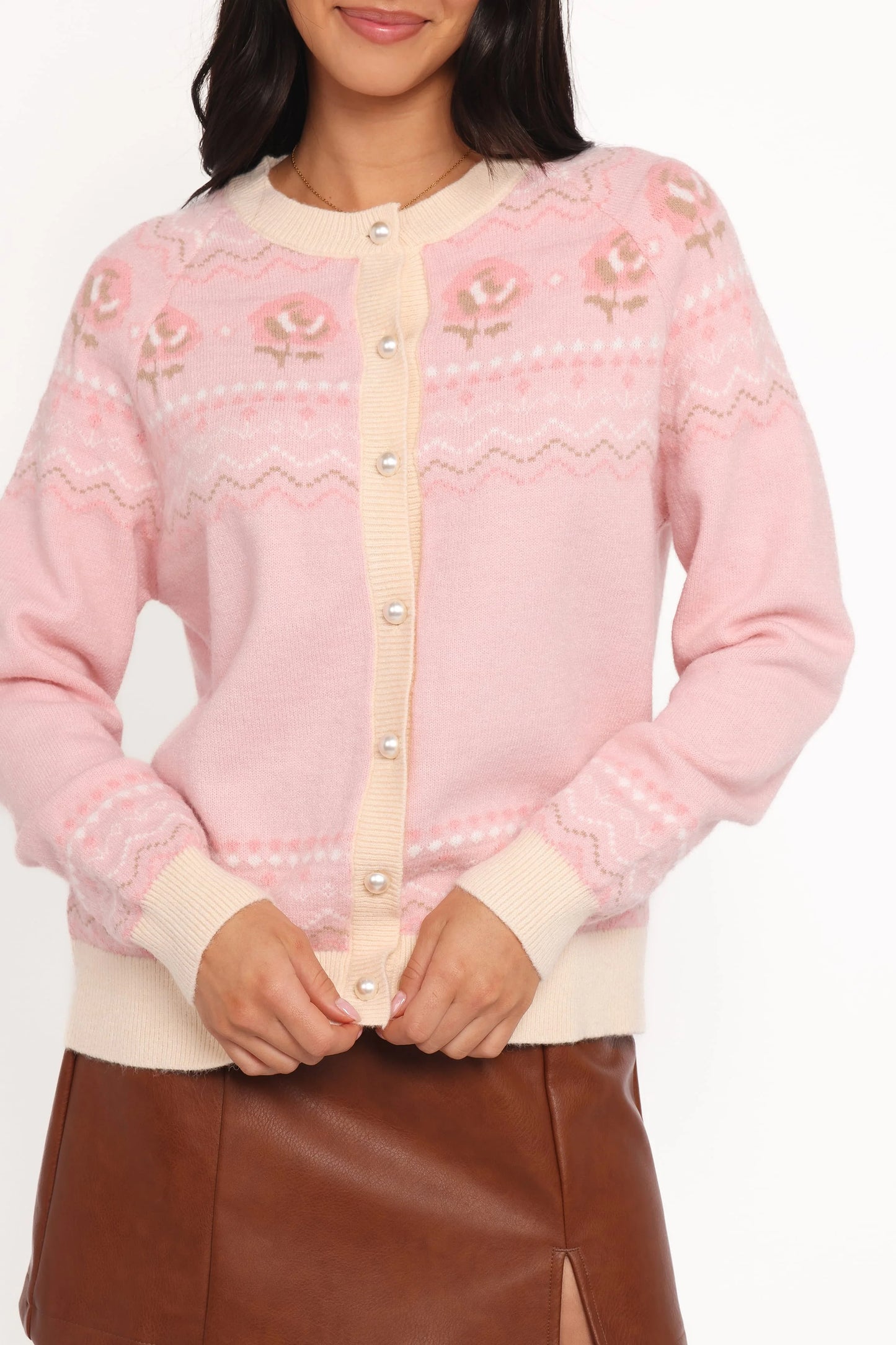 Poppi Fairisle Cardigan - Pink