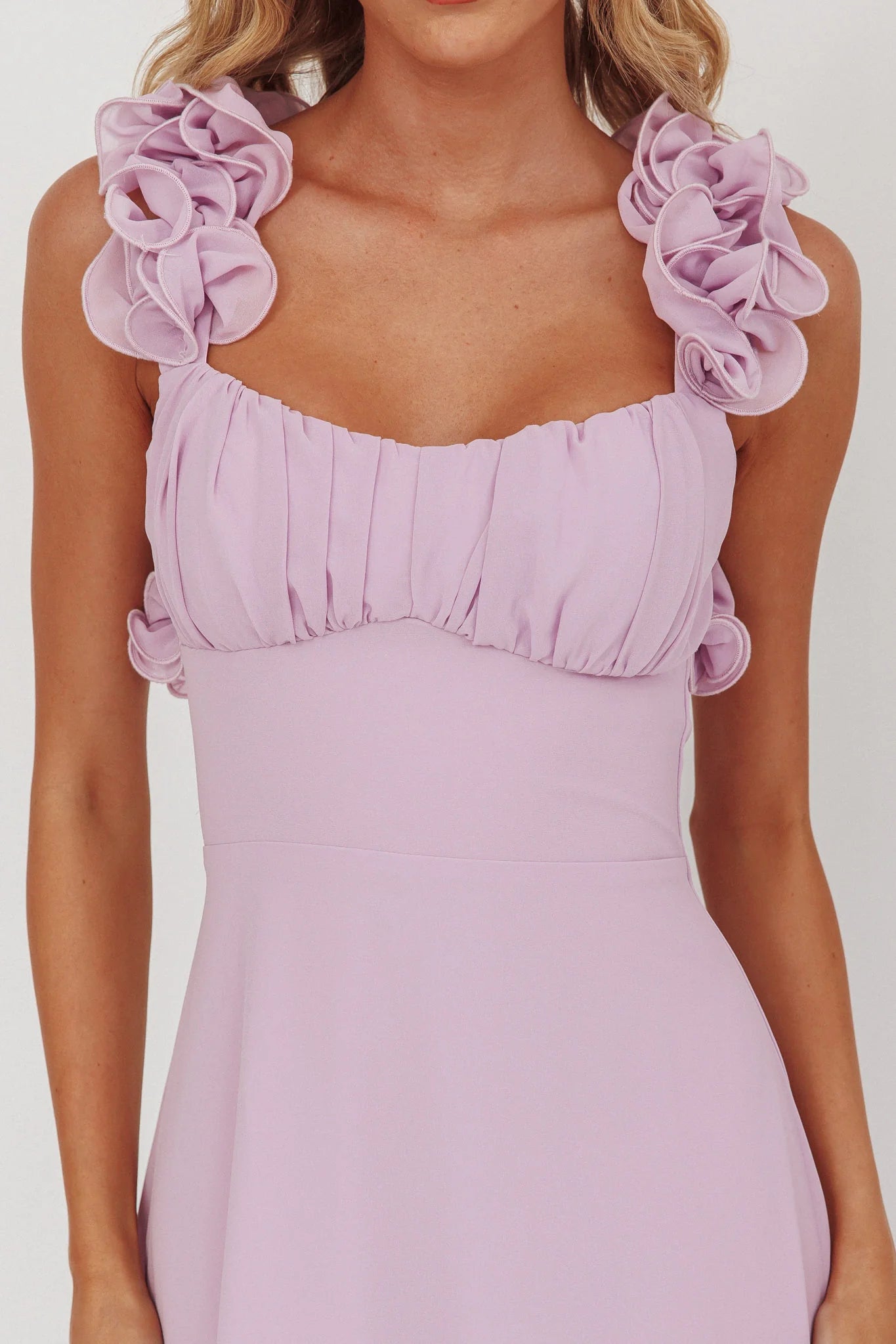 Eloquent Lace-Up Back Maxi Dress Lilac